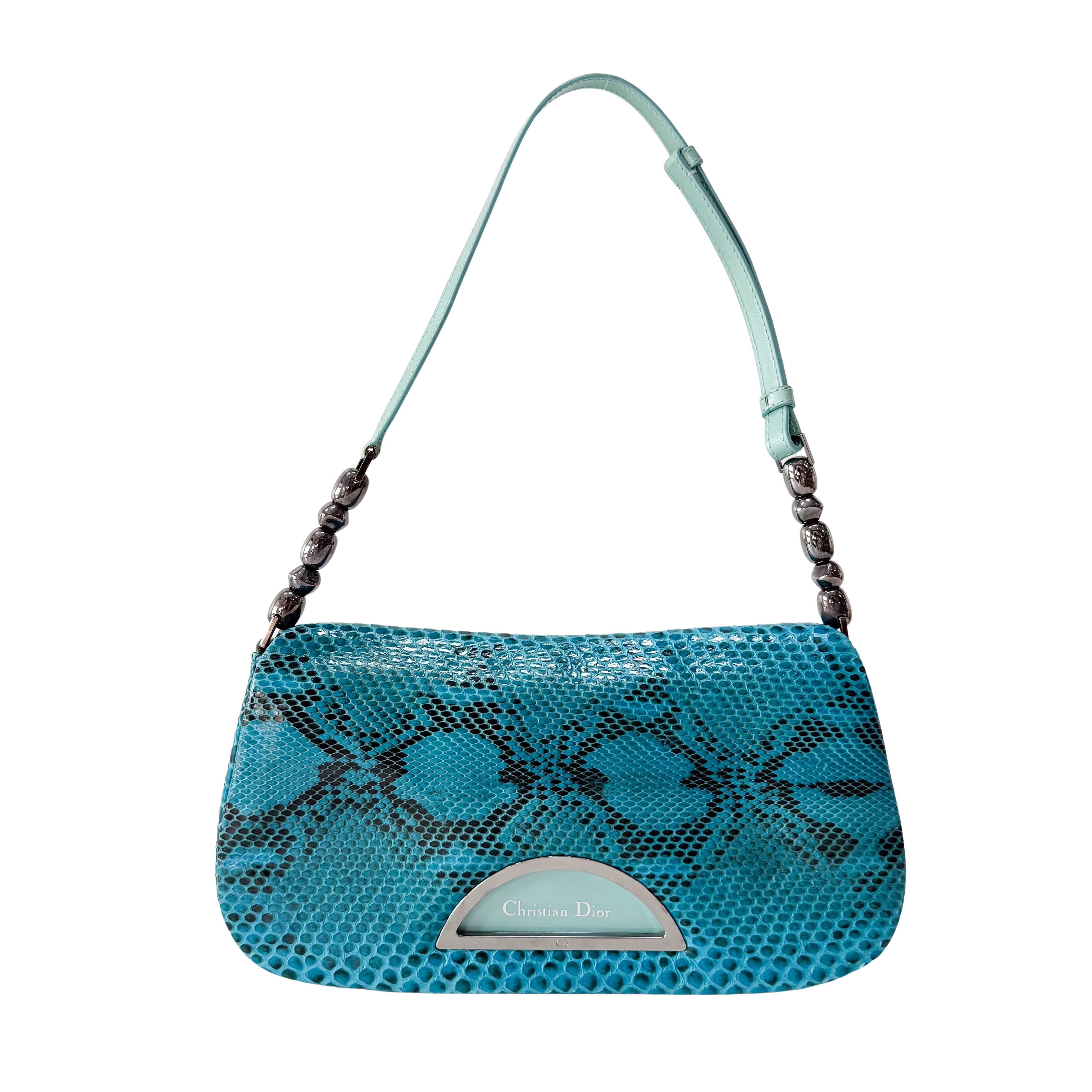 Malice Pearl Blue Leather Shouder Bag
