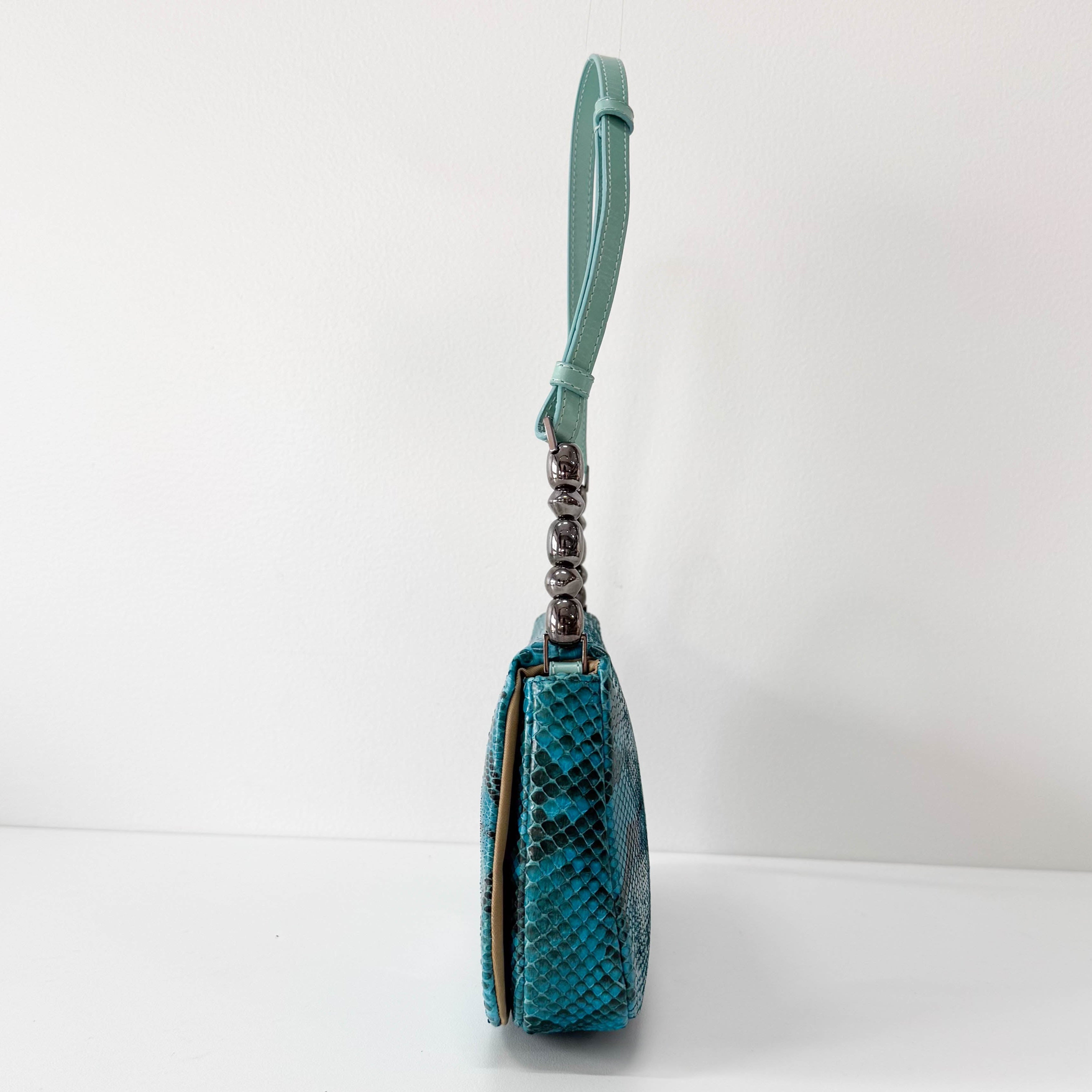 Malice Pearl Blue Leather Shouder Bag