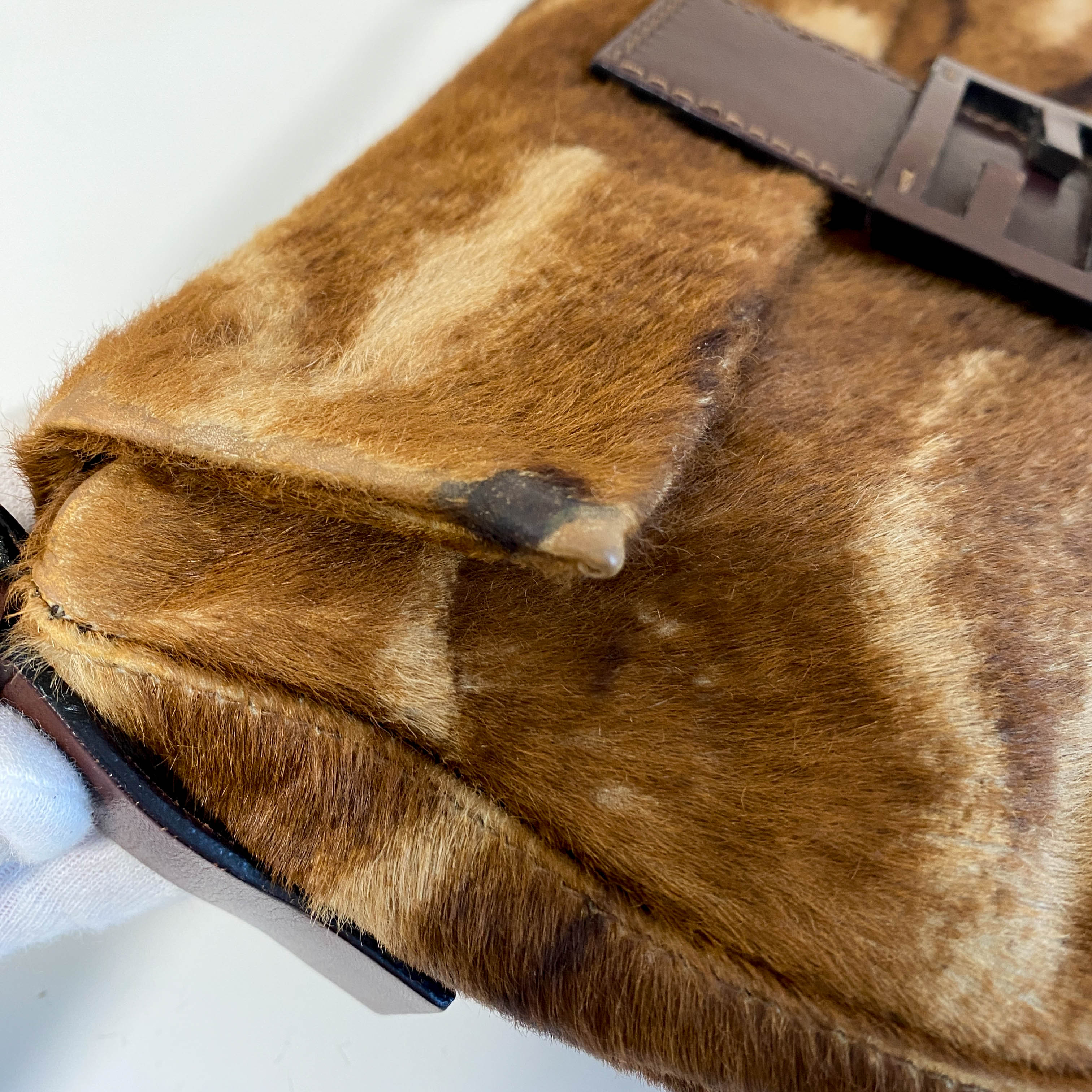 Baguette Brown Pony Hair Shoulder Bag