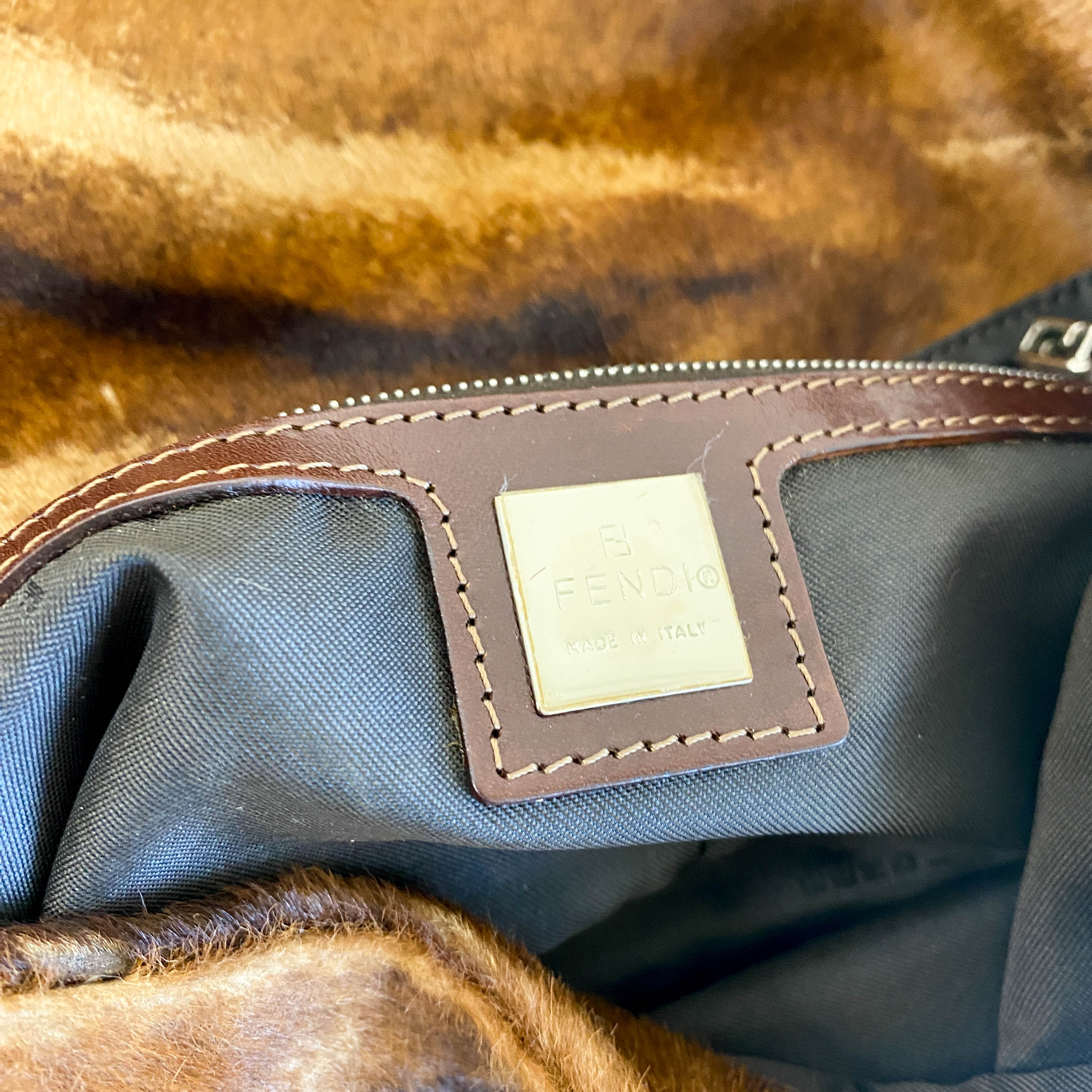 Baguette Brown Pony Hair Shoulder Bag