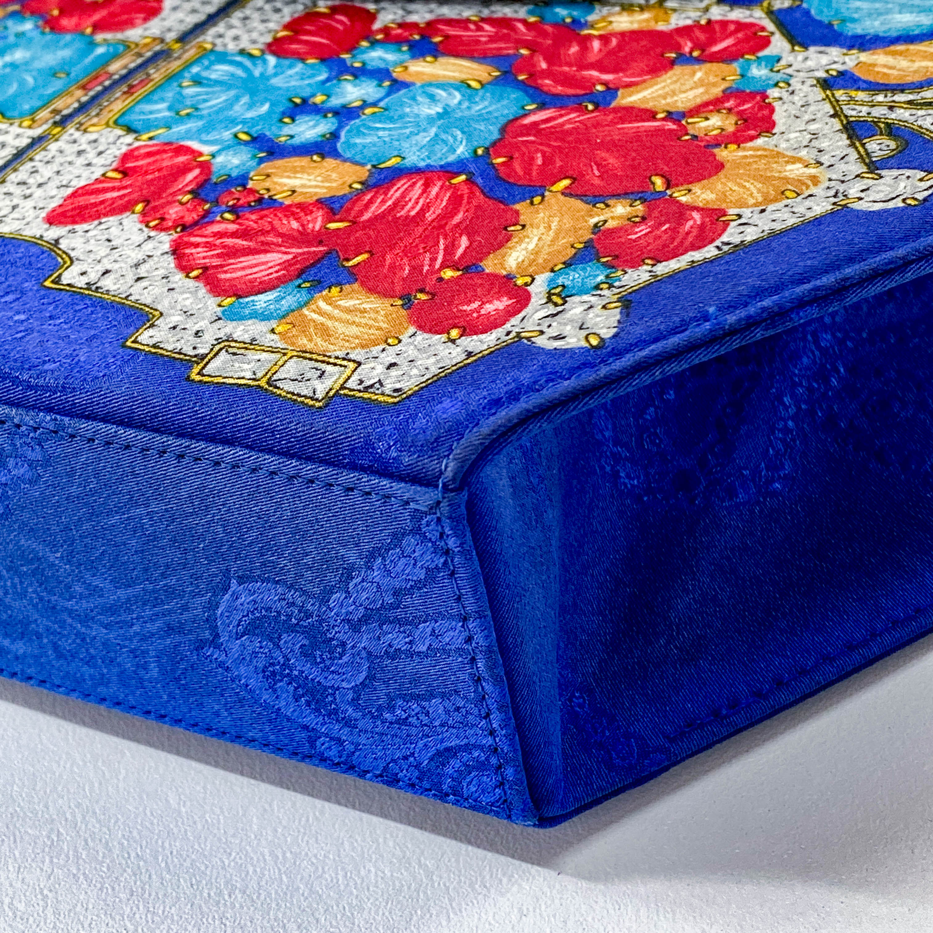 Mini Blue Floral Silk Shoulder Bag