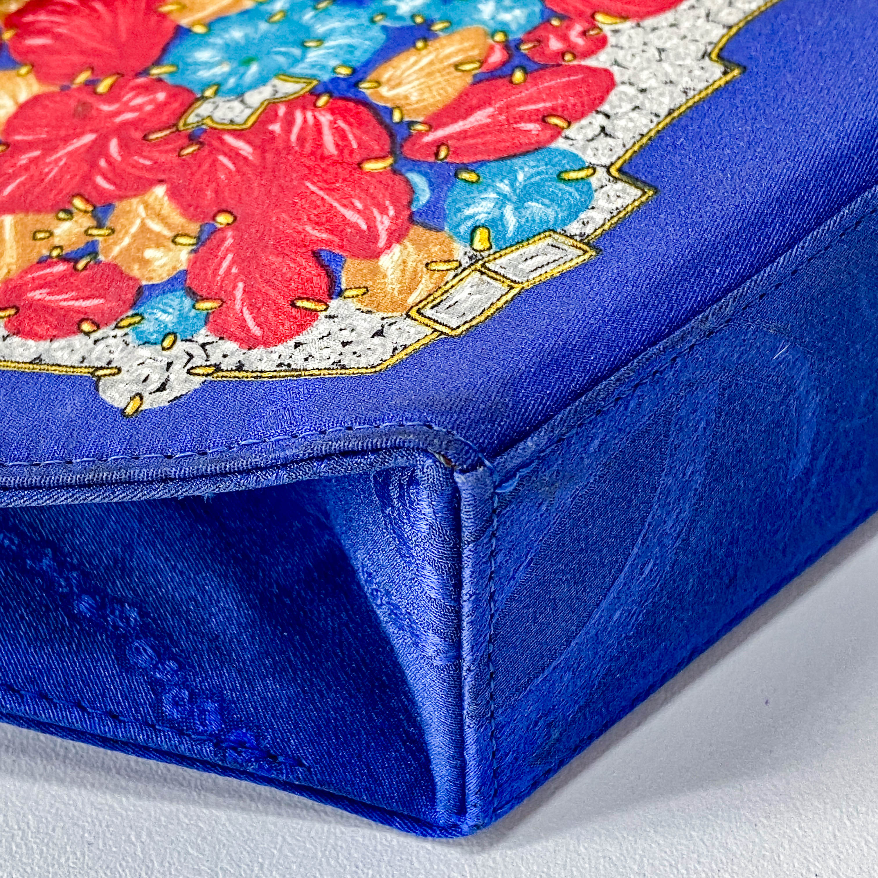 Mini Blue Floral Silk Shoulder Bag