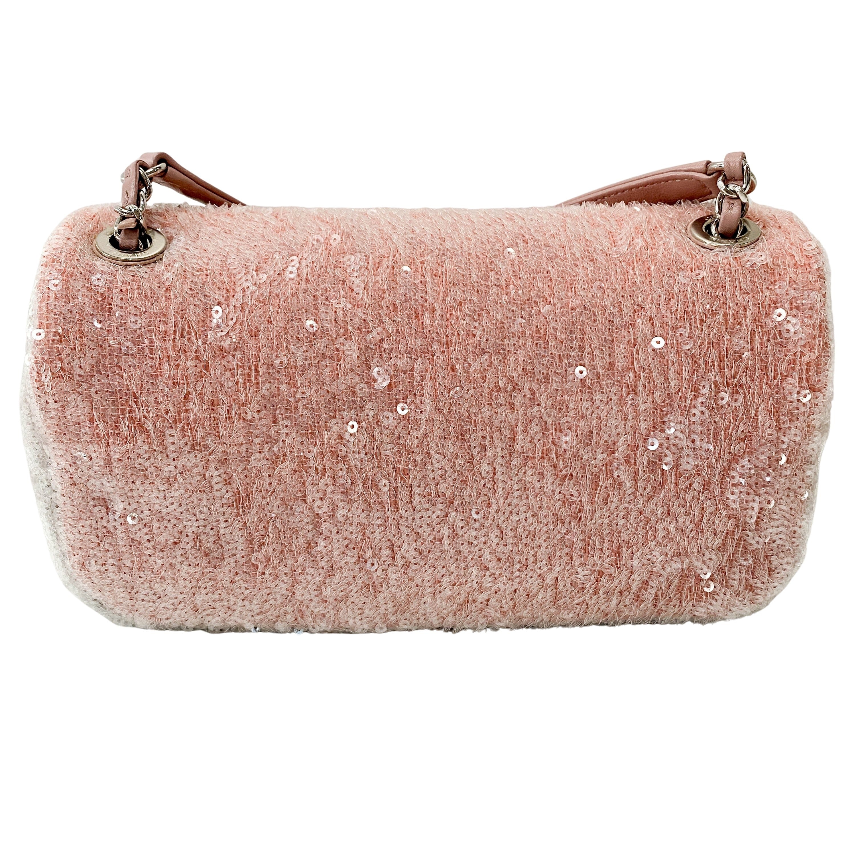 Waterfall Small Single Flap Double Chain Strap Multi-colour Sequin Bag