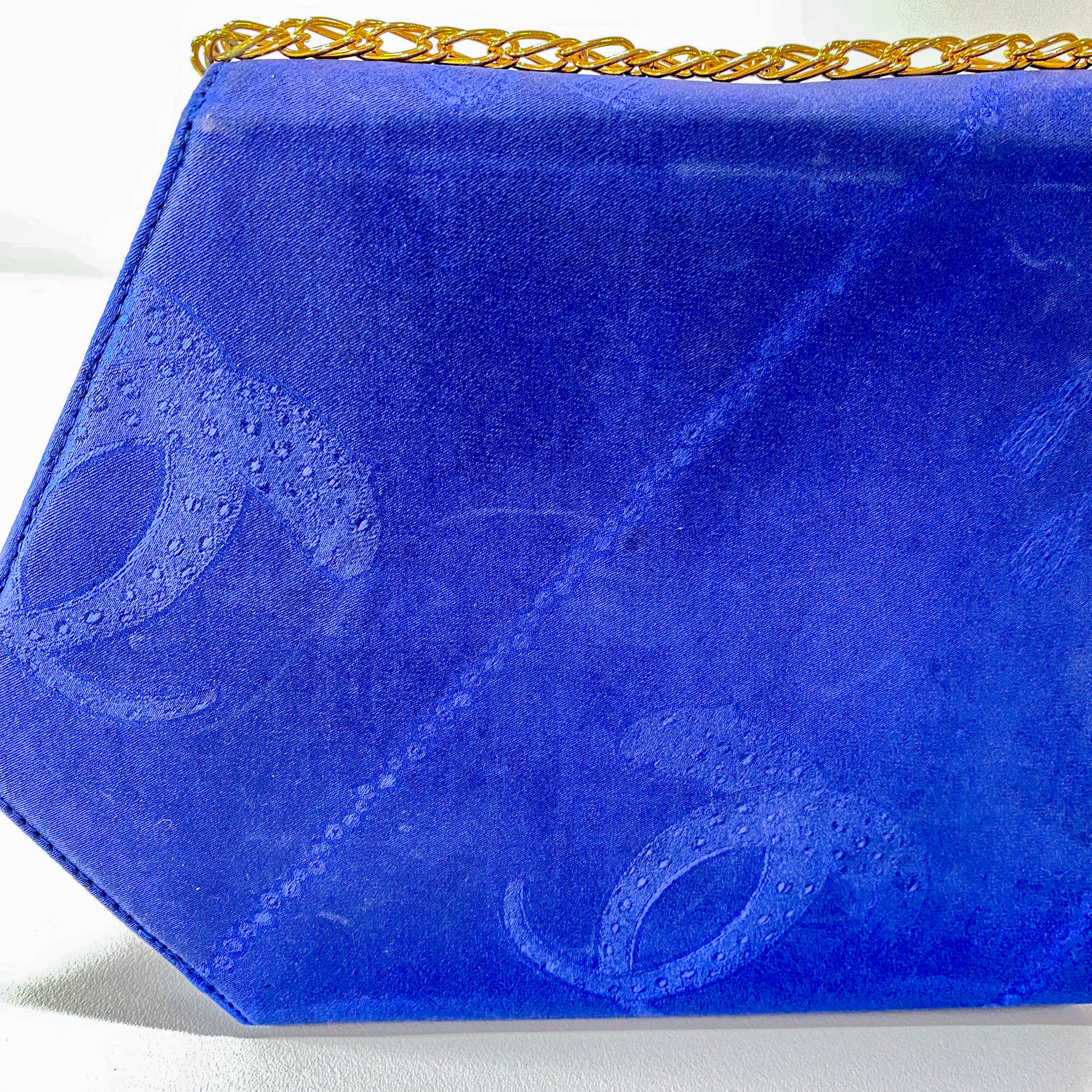 Mini Blue Floral Silk Shoulder Bag