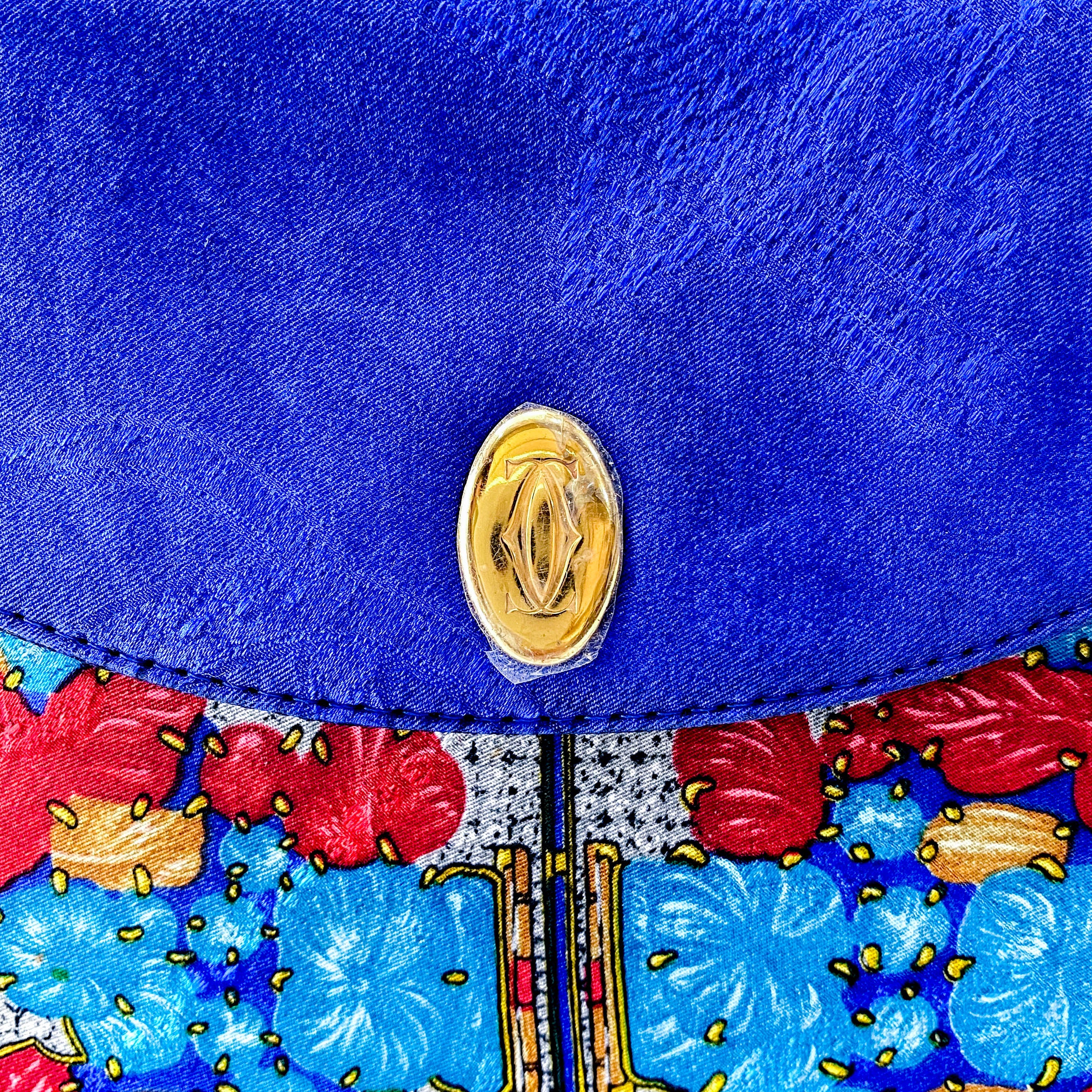 Mini Blue Floral Silk Shoulder Bag