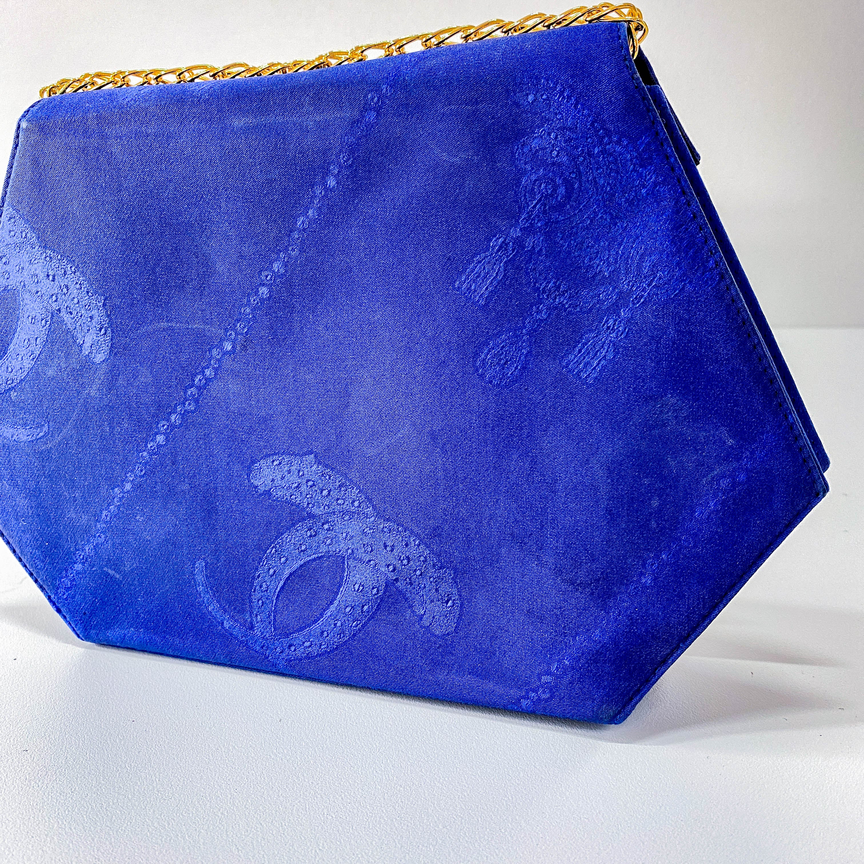 Mini Blue Floral Silk Shoulder Bag
