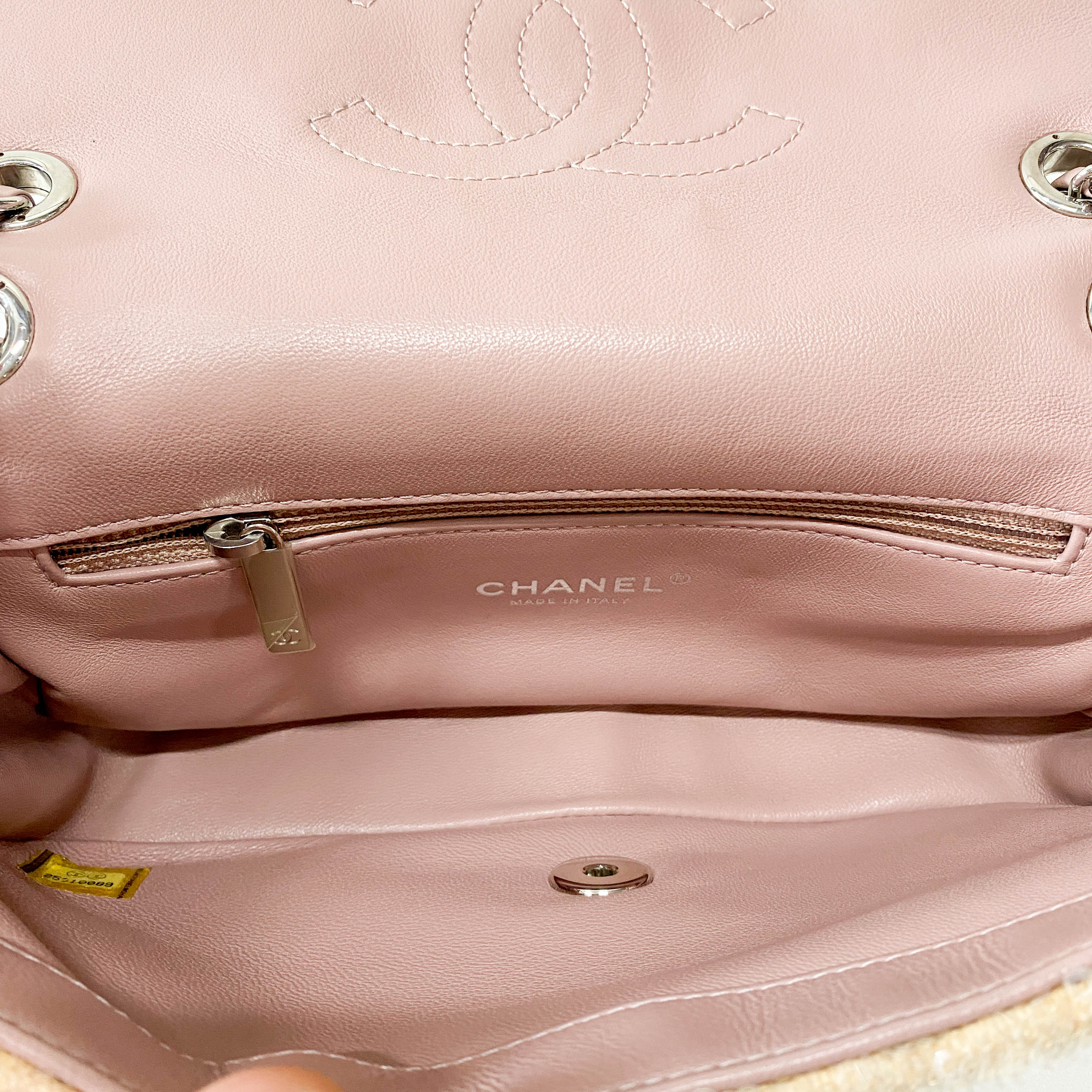 Waterfall Small Single Flap Double Chain Strap Multi-colour Sequin Bag