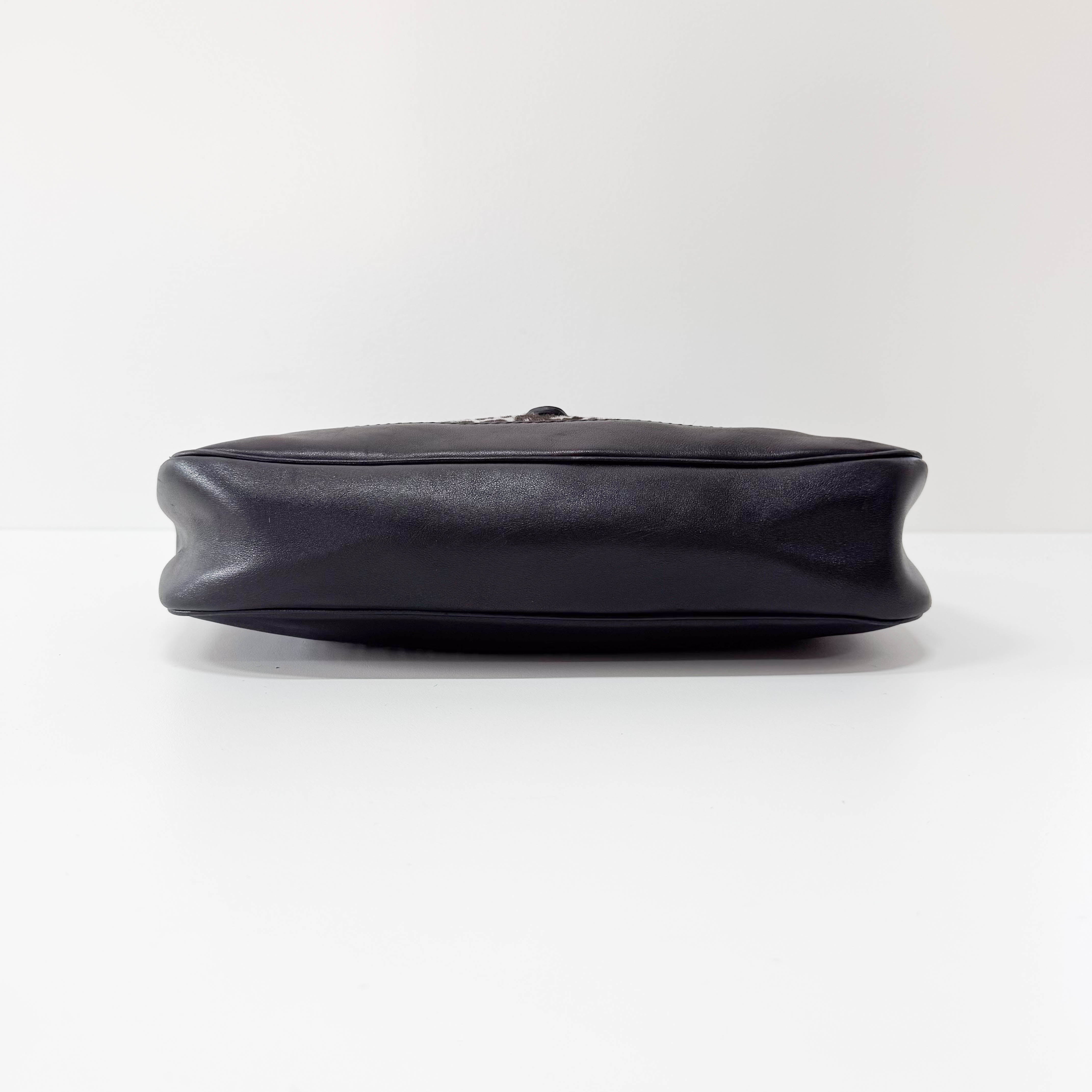 Jackie 1961 Blue Leopard Bony Hair Shoulder Bag