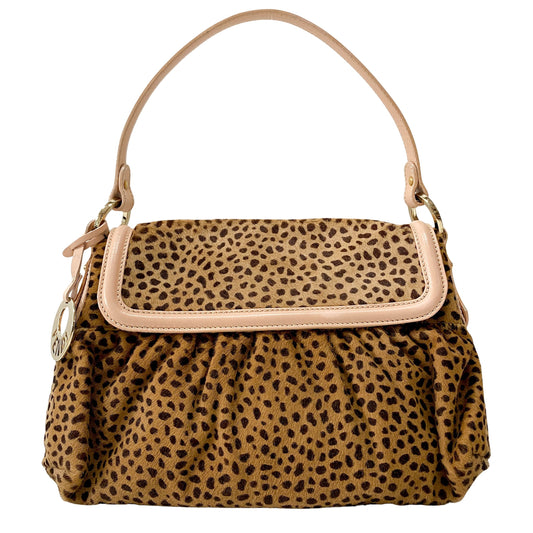 Brown Animal Print Pony Hair Shoulder Bag