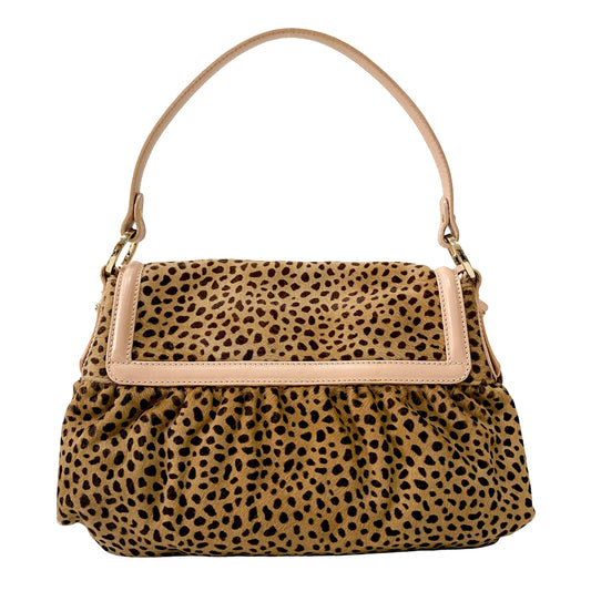 Brown Animal Print Pony Hair Shoulder Bag