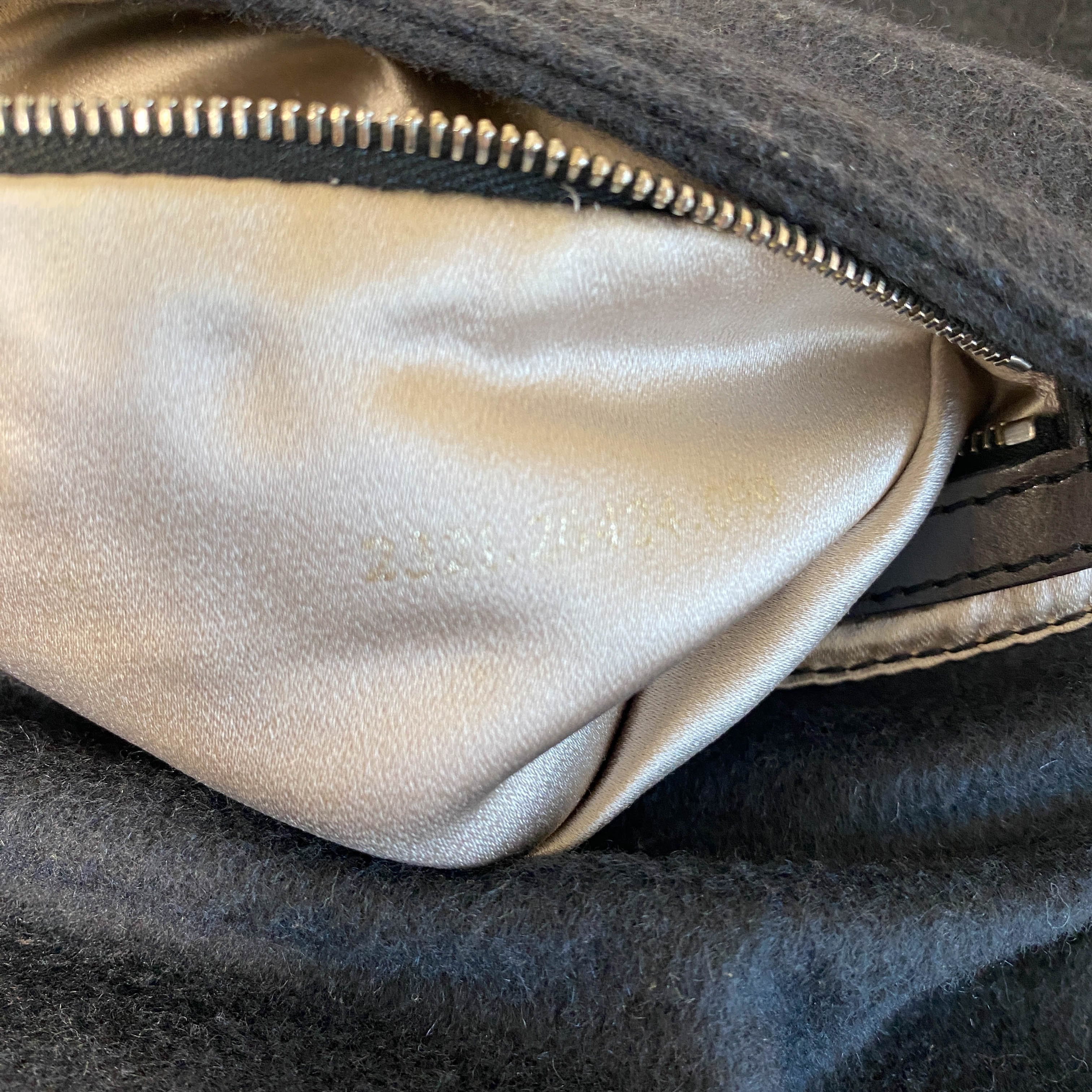 Baguette Black Cashmere and Pony Hair with Multi Colour Beaded Shoulder Bag