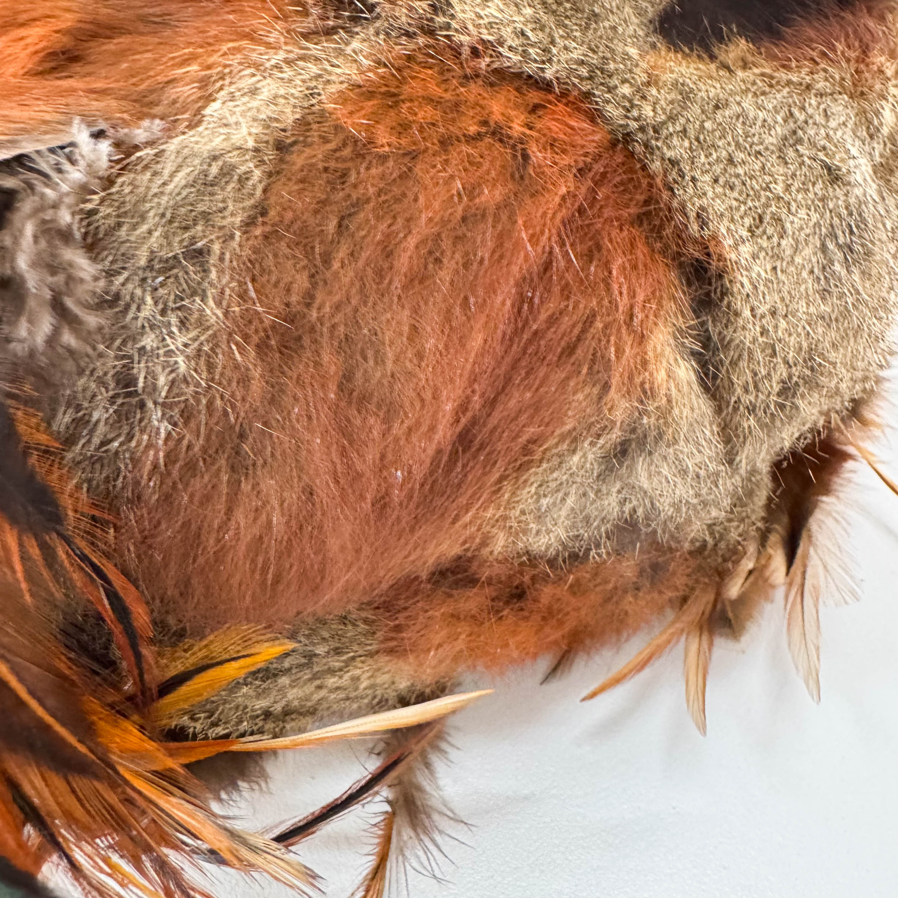 Feather/Fur Hobo Brown Gold Chain Bag