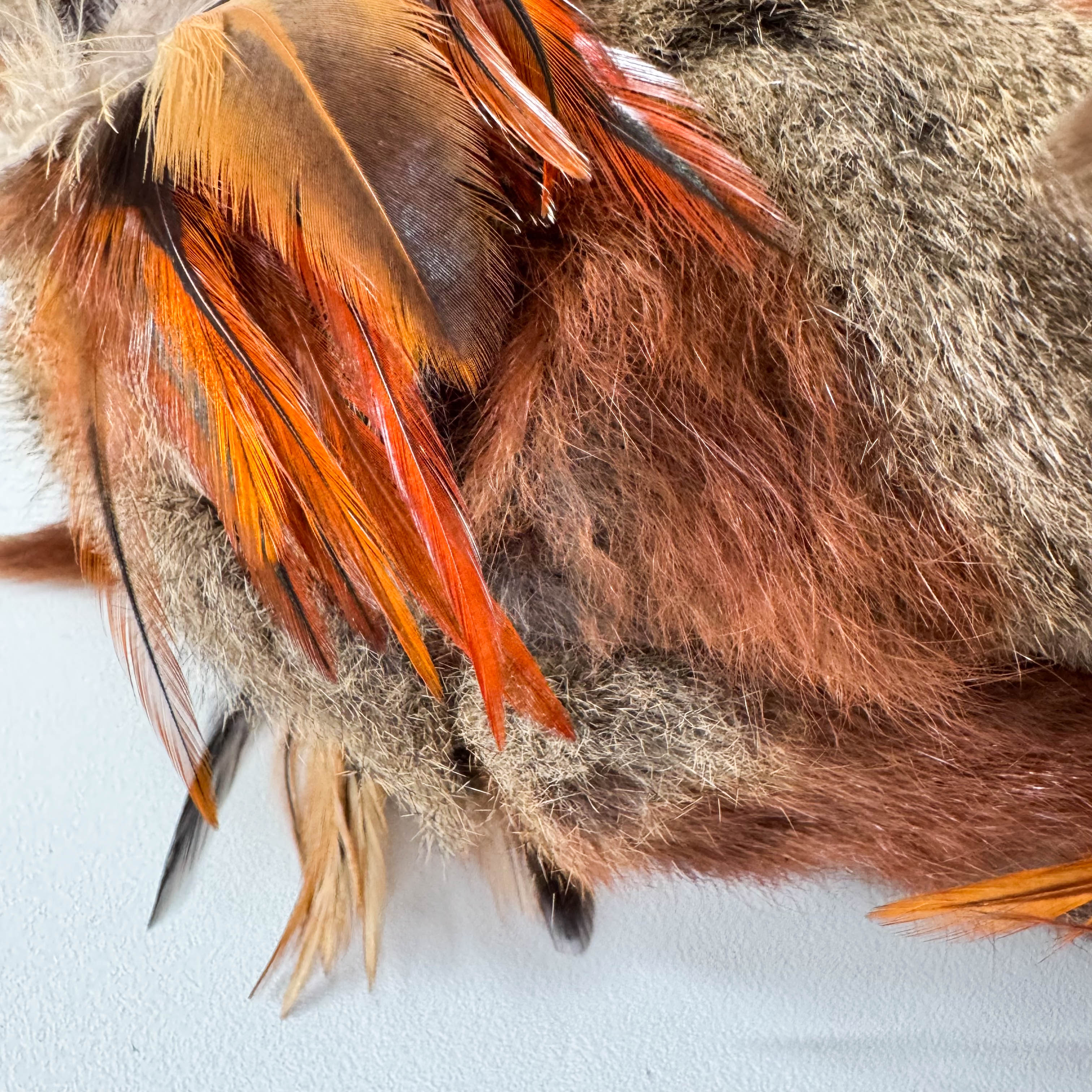 Feather/Fur Hobo Brown Gold Chain Bag