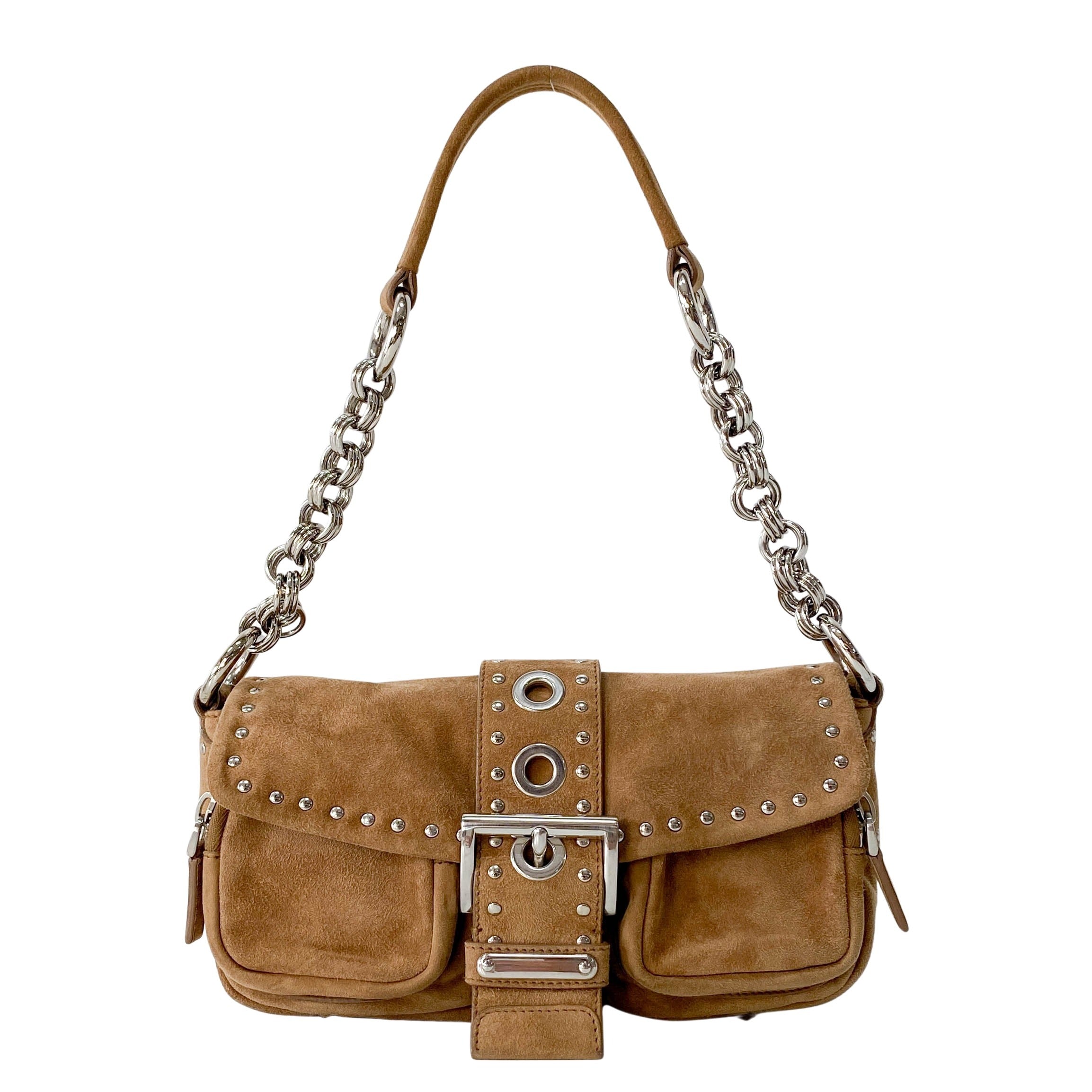 Brown Suede Shoulder Bag