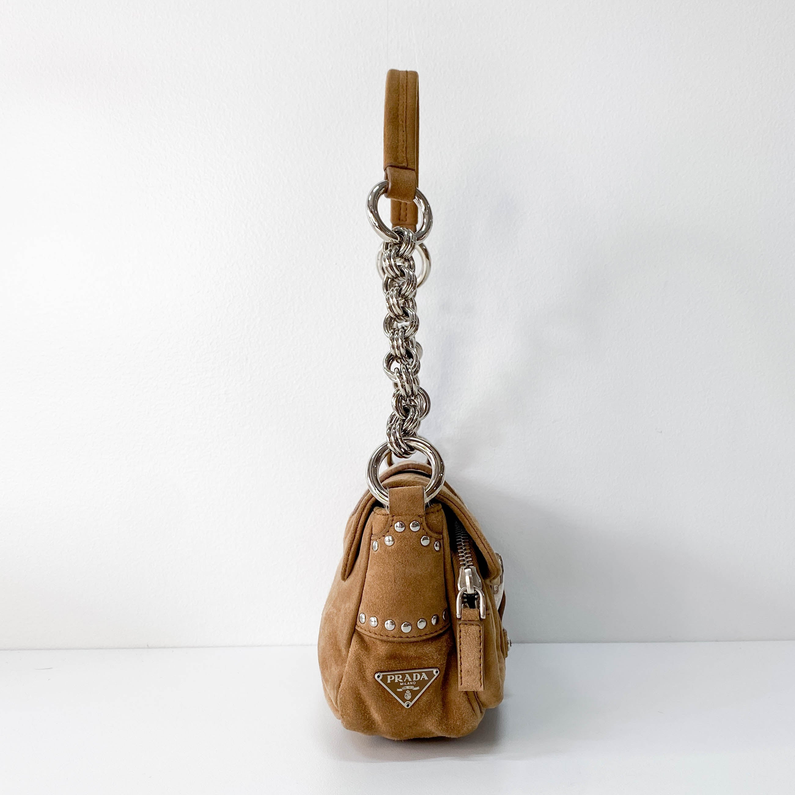 Brown Suede Shoulder Bag