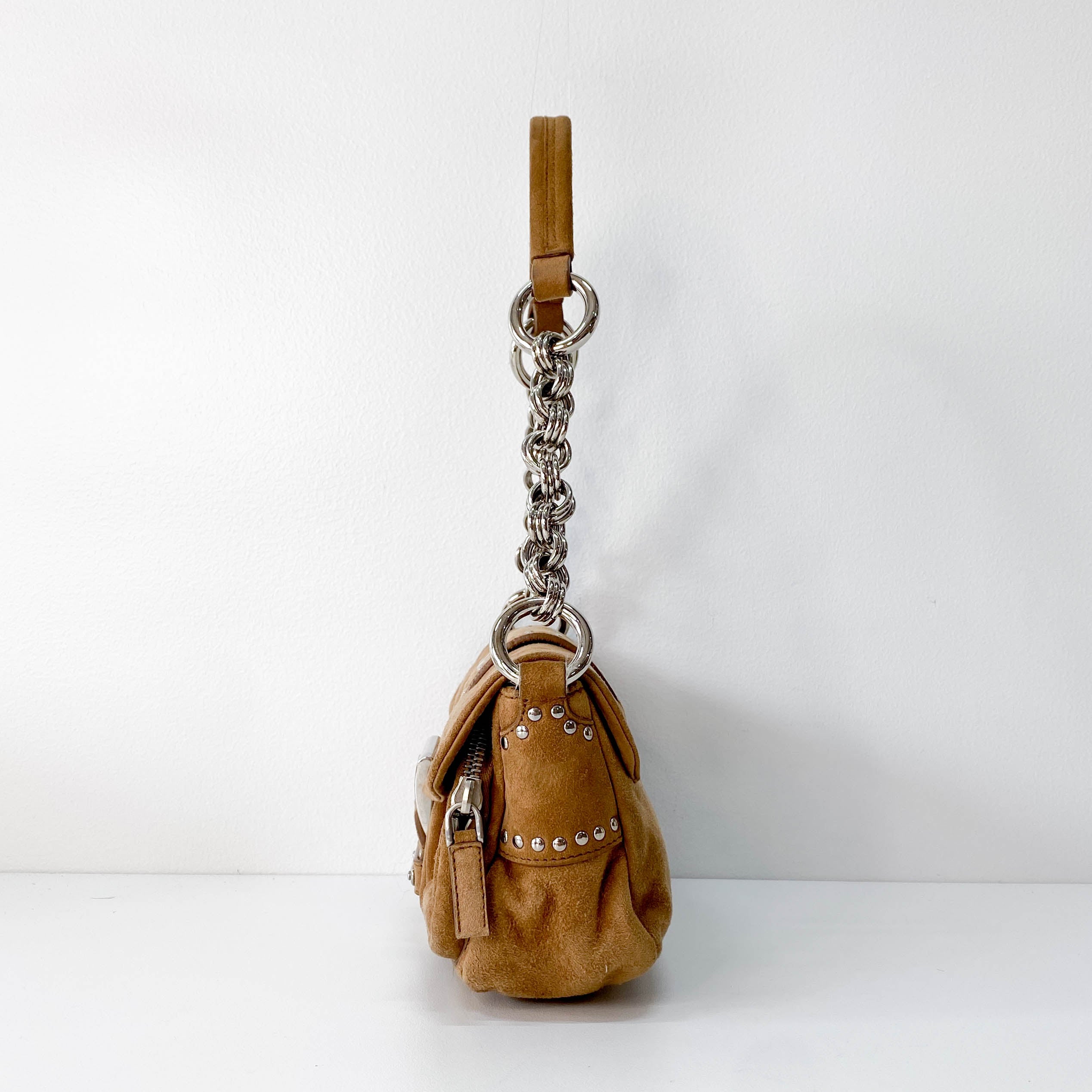 Brown Suede Shoulder Bag