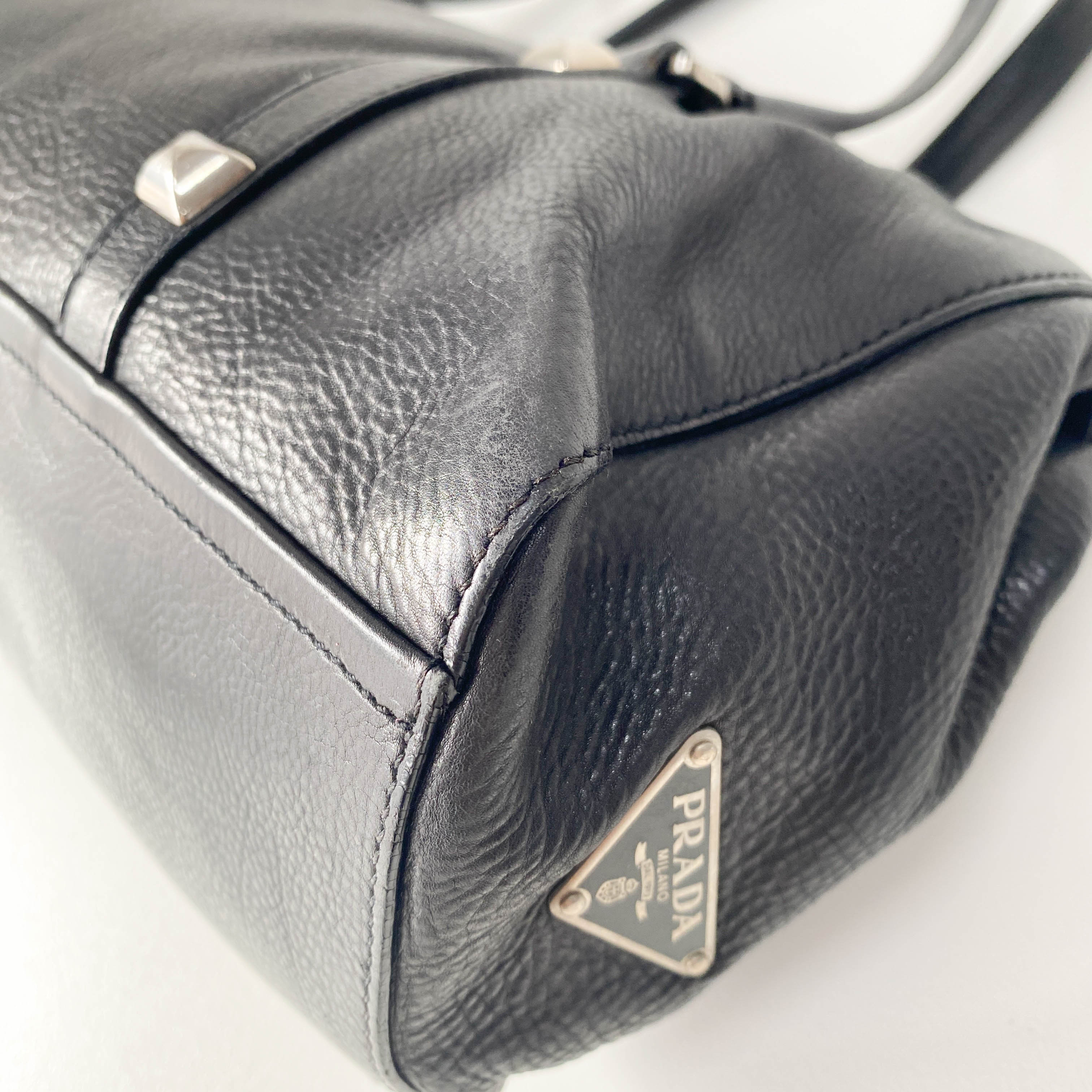 Black Leather with Silver Studs Bag