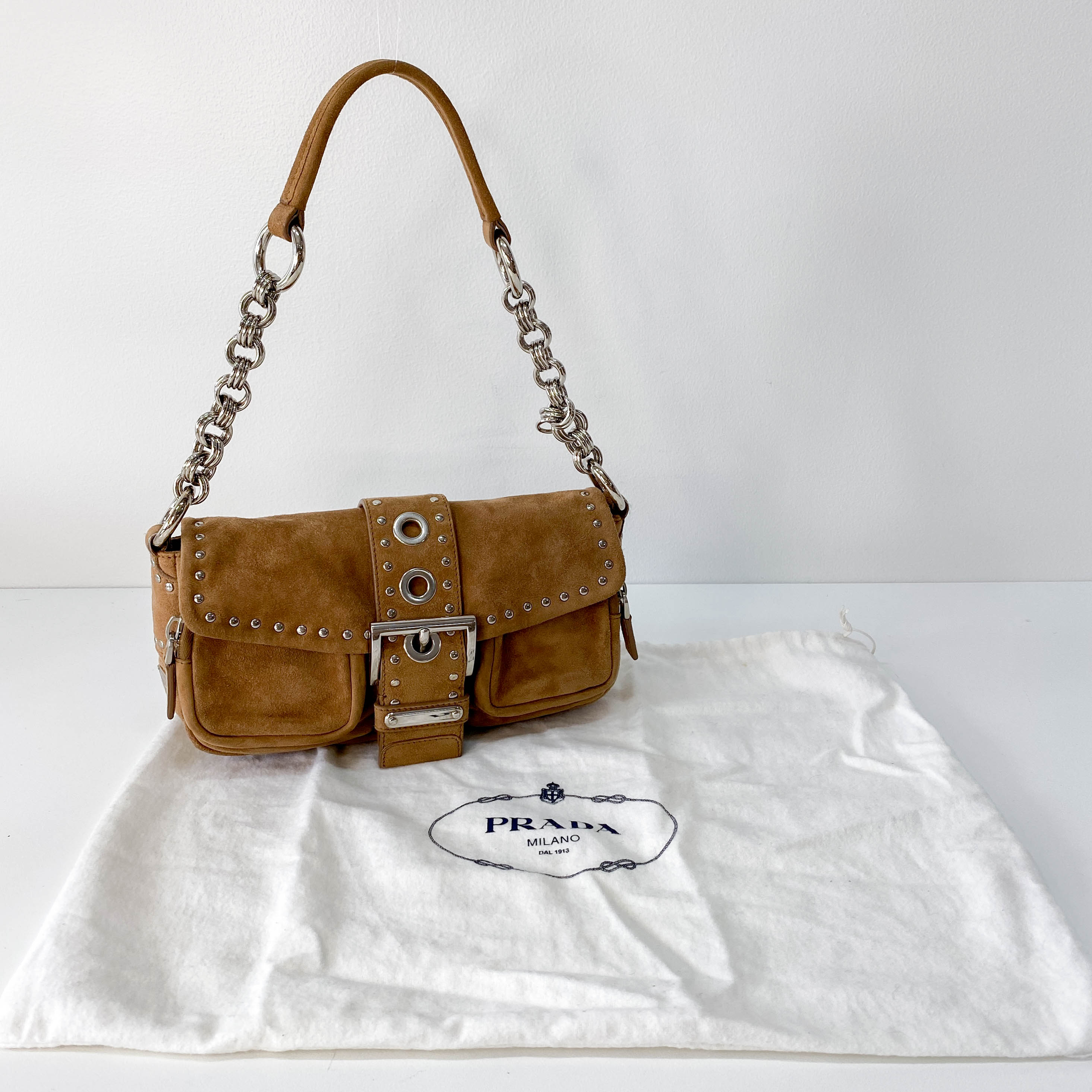 Brown Suede Shoulder Bag
