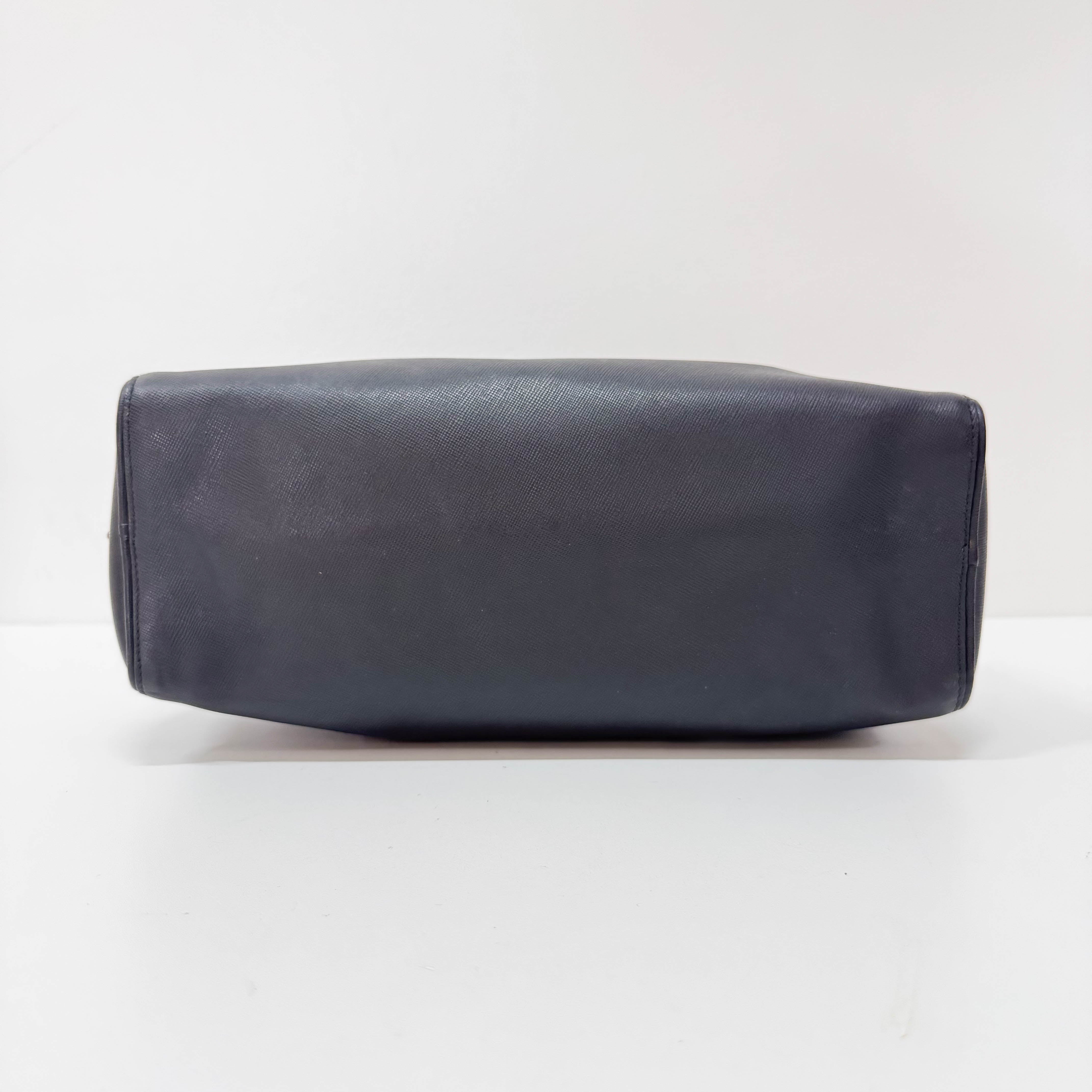 Mini Boston Black Saffiano Bag