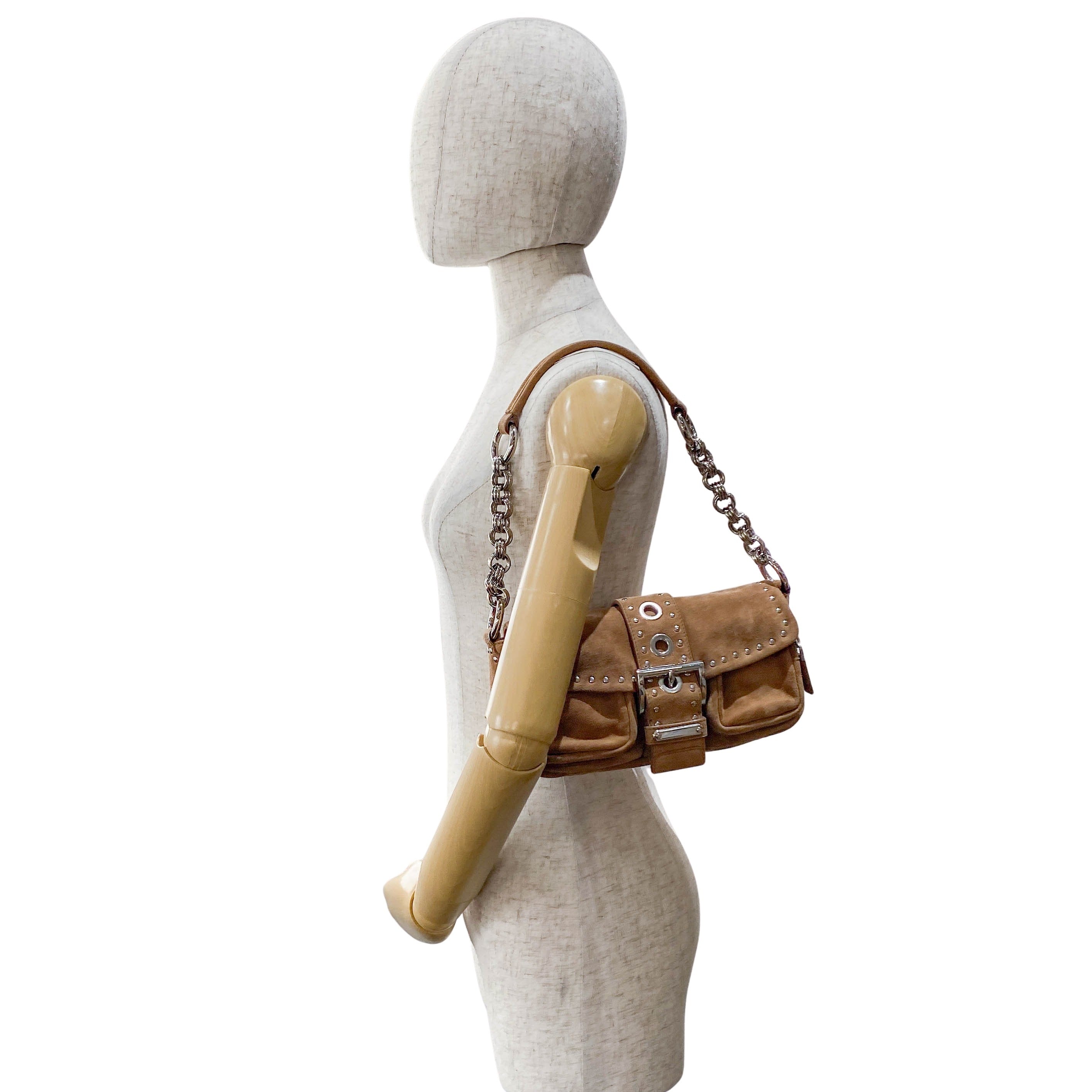 Brown Suede Shoulder Bag