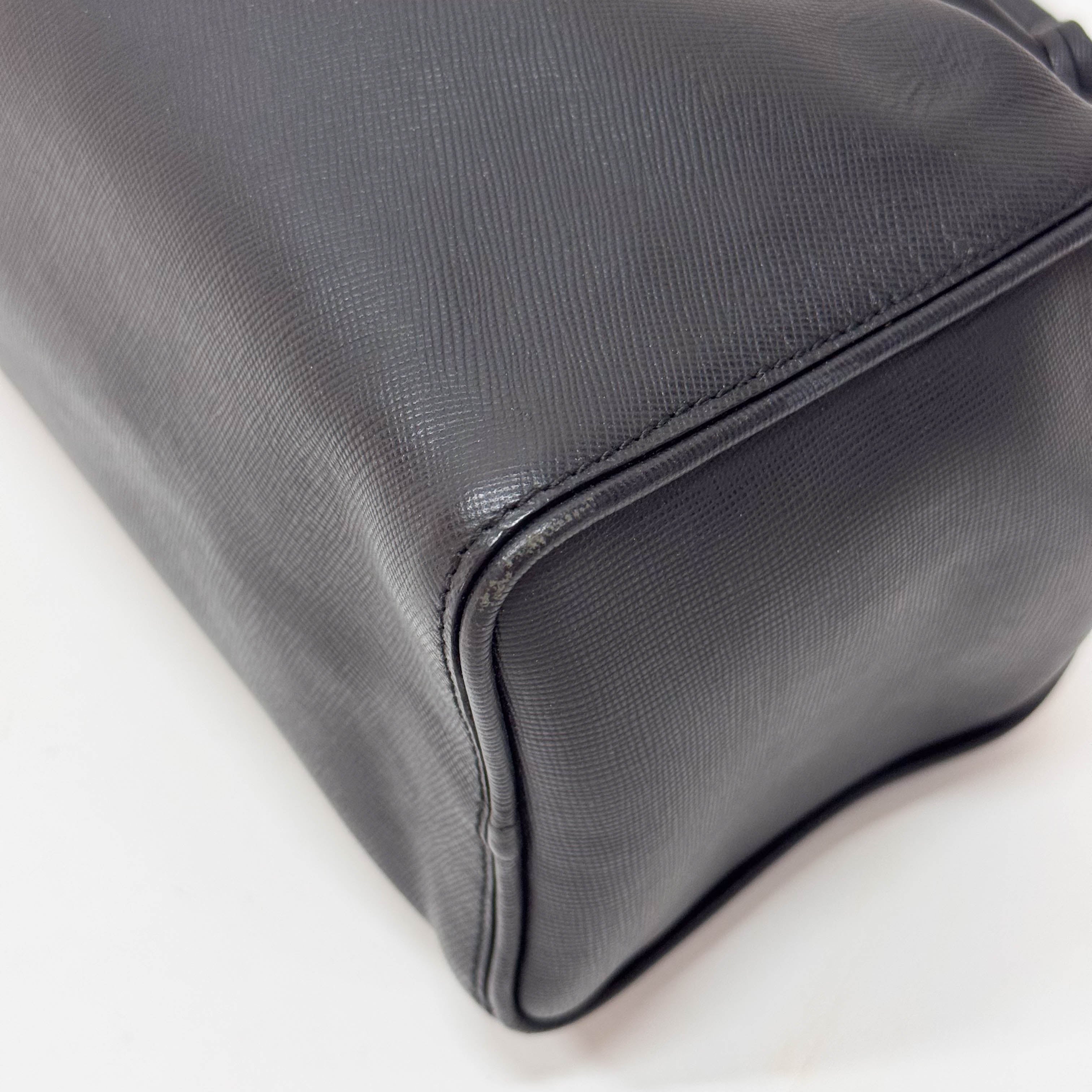 Mini Boston Black Saffiano Bag