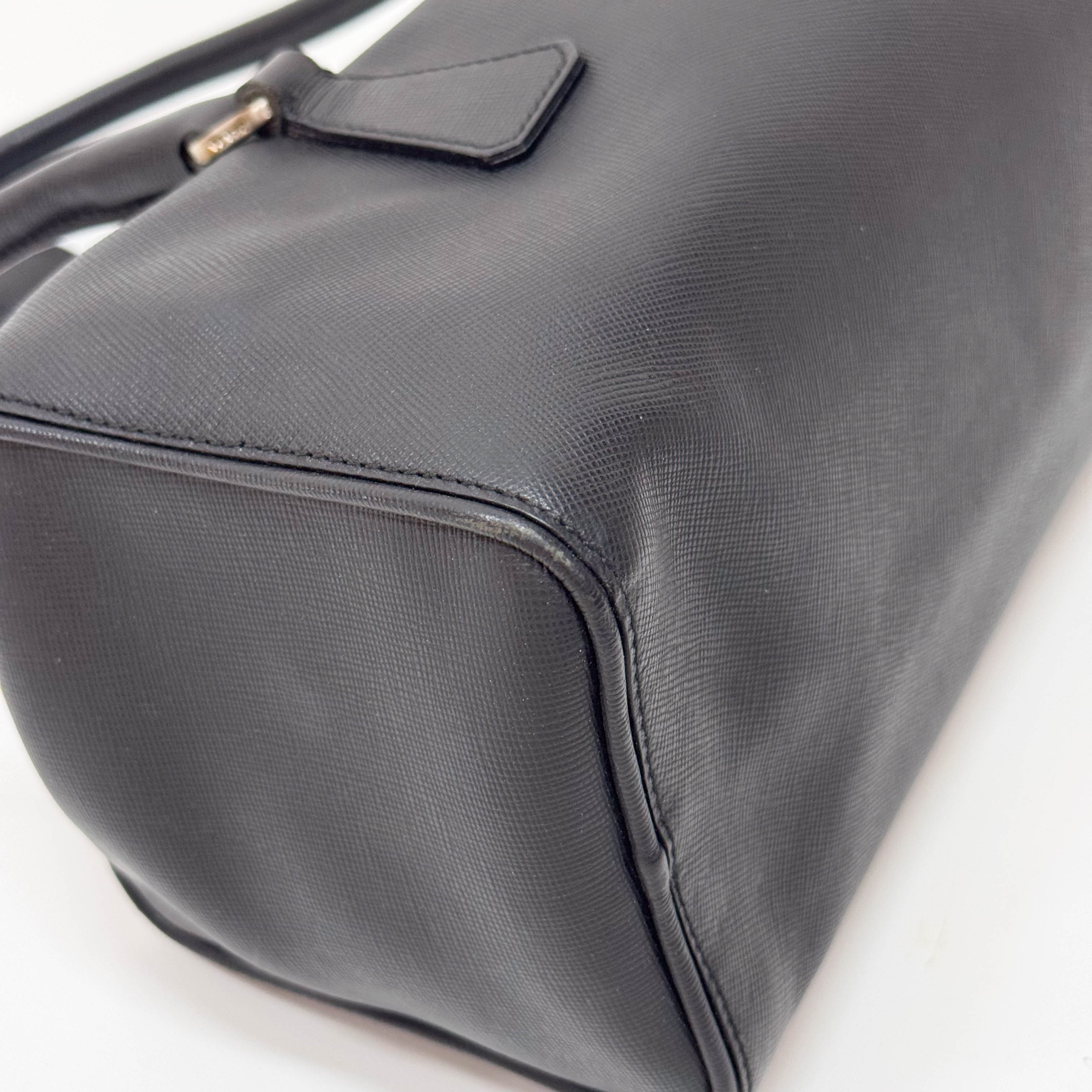 Mini Boston Black Saffiano Bag