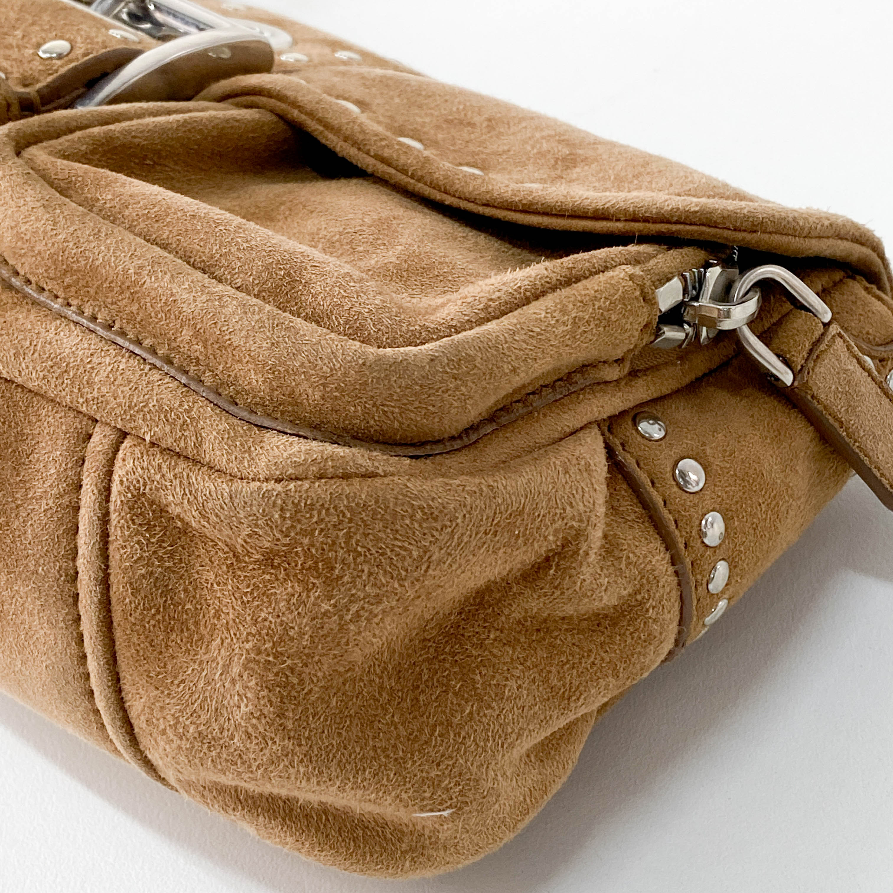 Brown Suede Shoulder Bag