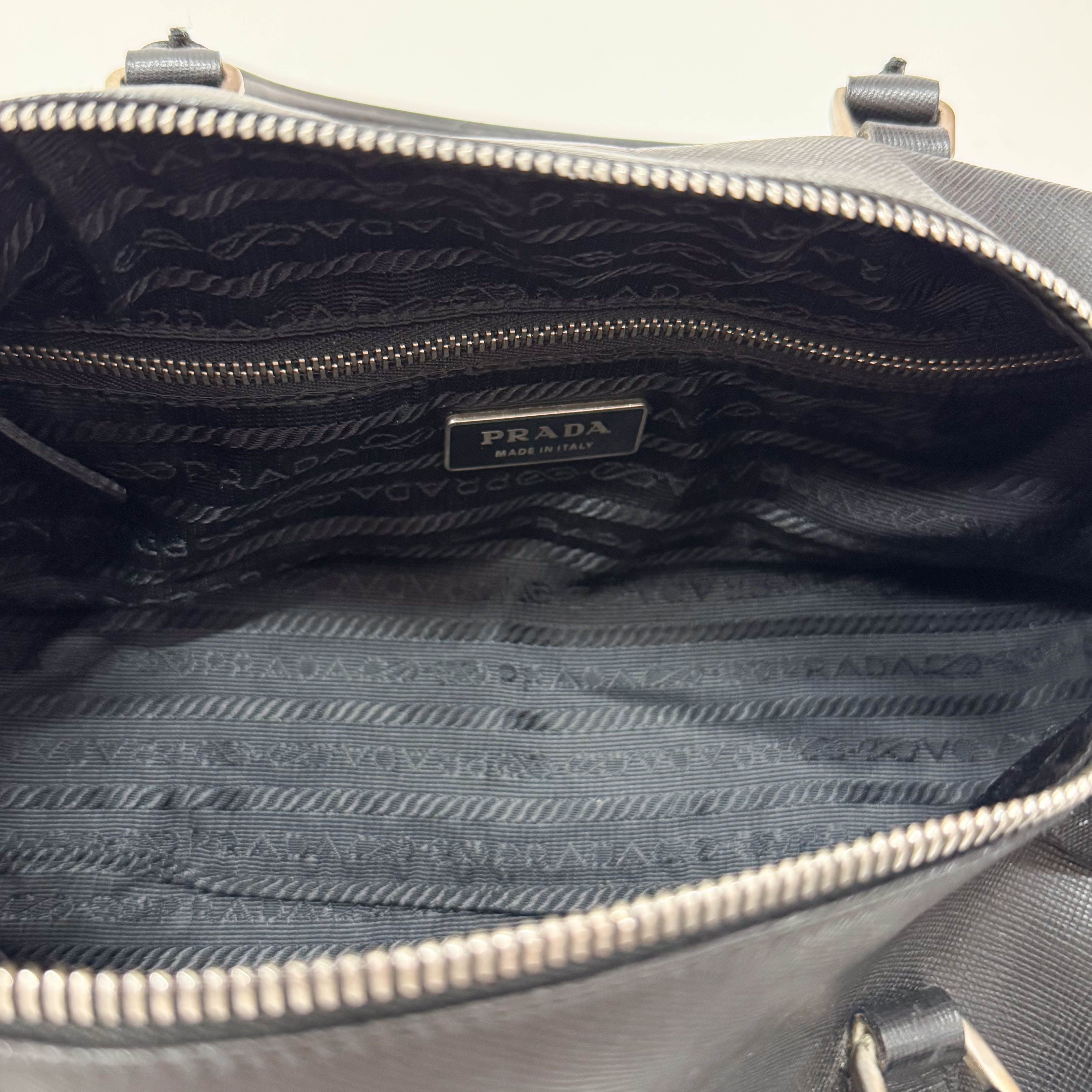 Mini Boston Black Saffiano Bag