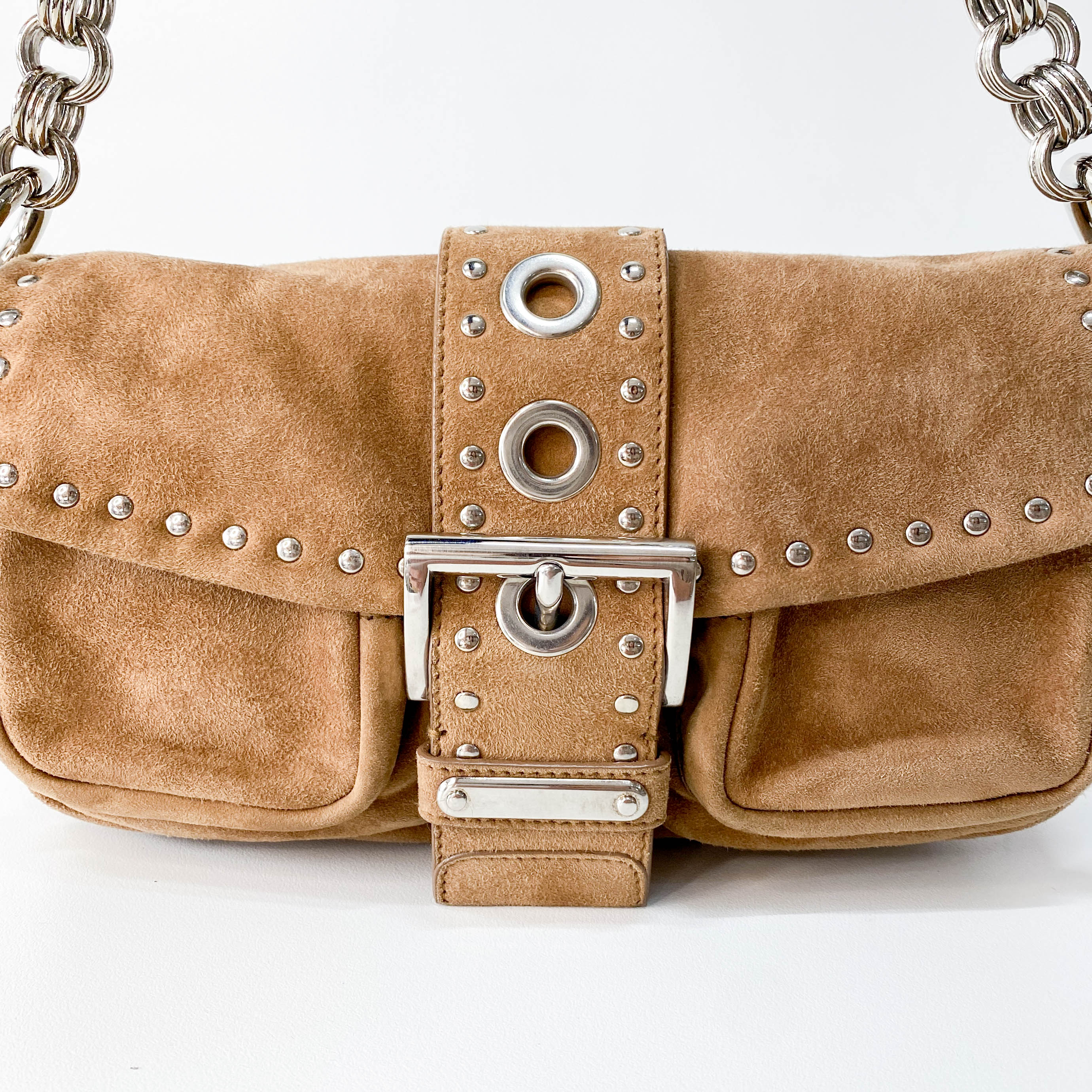 Brown Suede Shoulder Bag