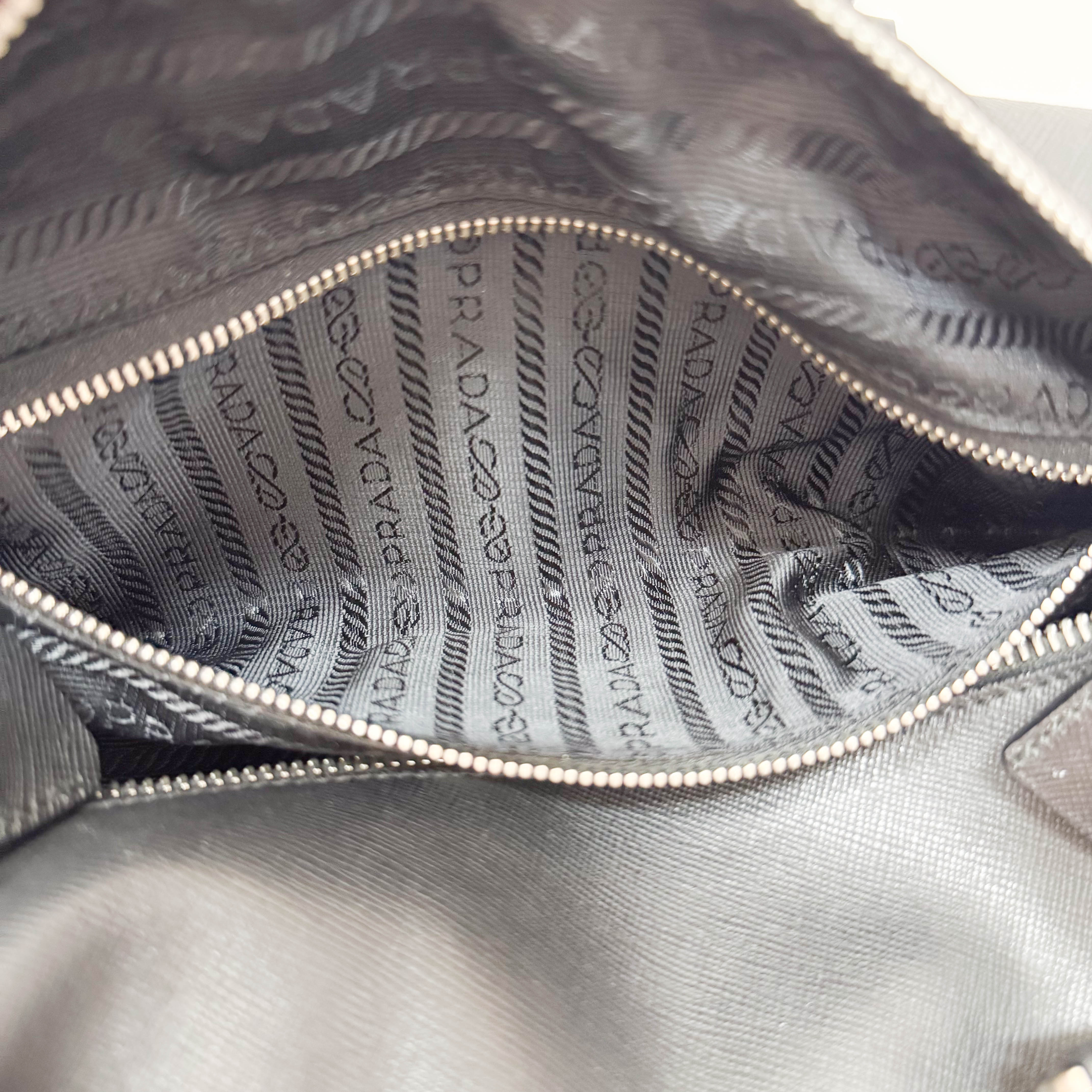 Mini Boston Black Saffiano Bag