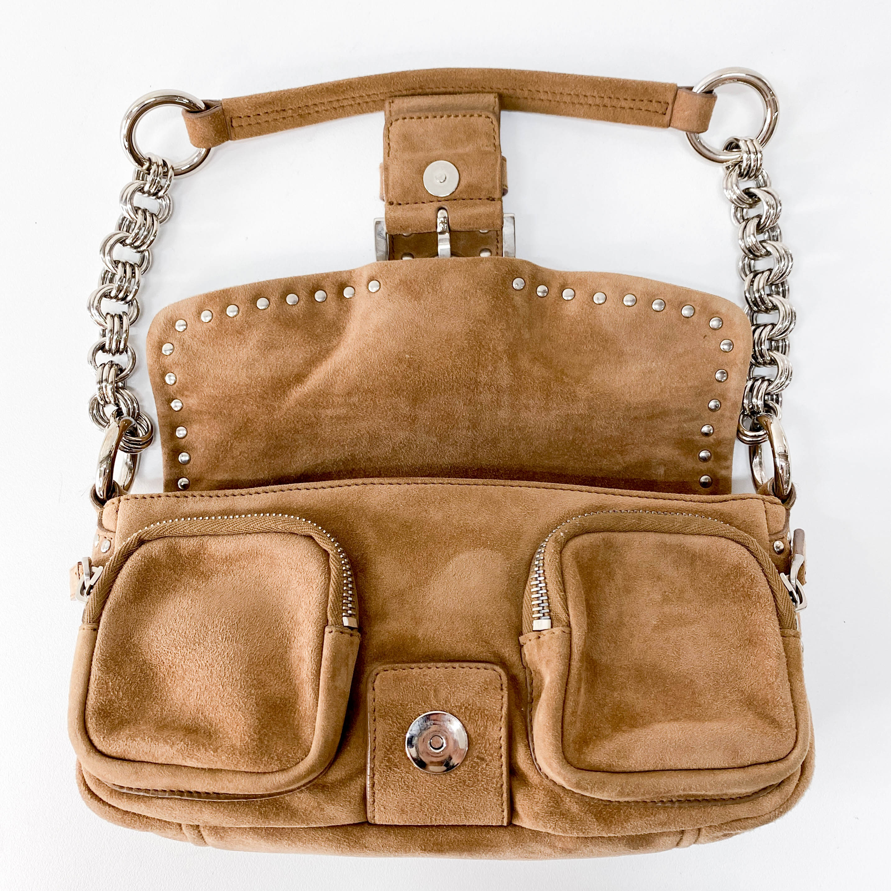 Brown Suede Shoulder Bag