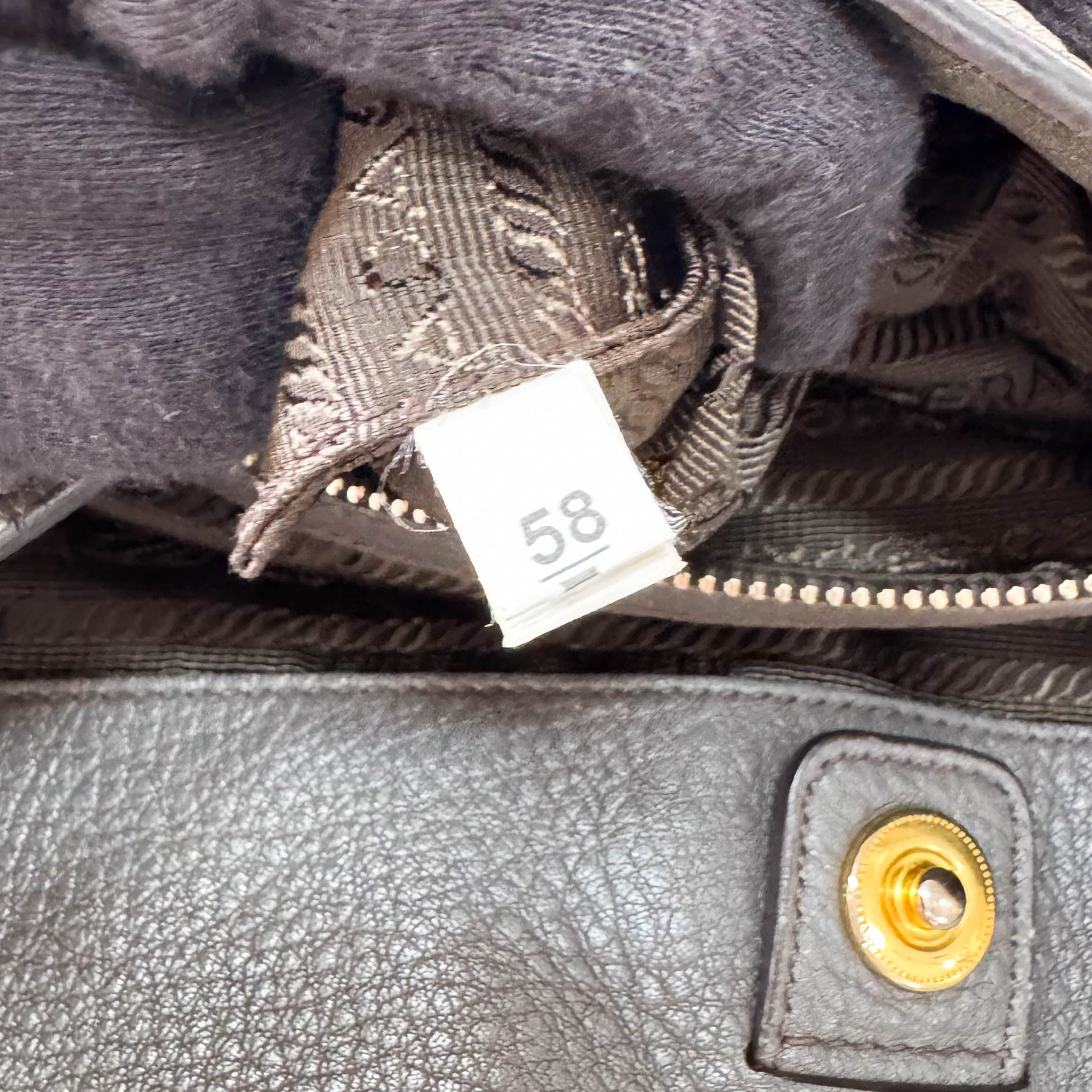 Grey Leather Hobo Shoulder Bag