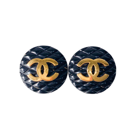 CC Logo Black & Gold Earrings