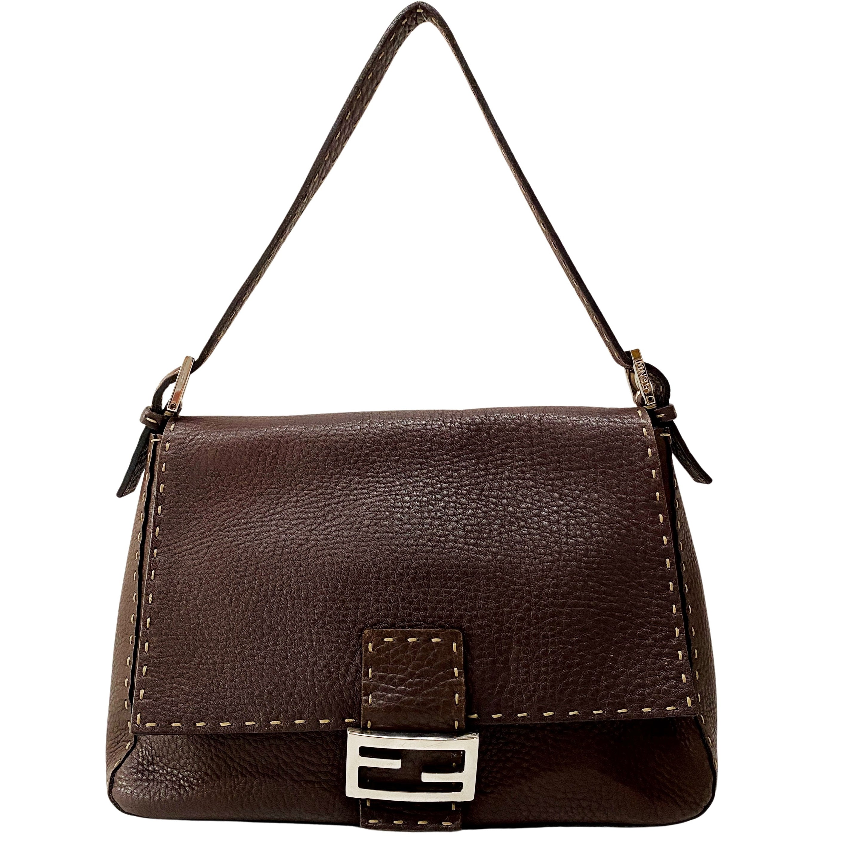 Mamma Baguette Brown Leather Shoulder Bag