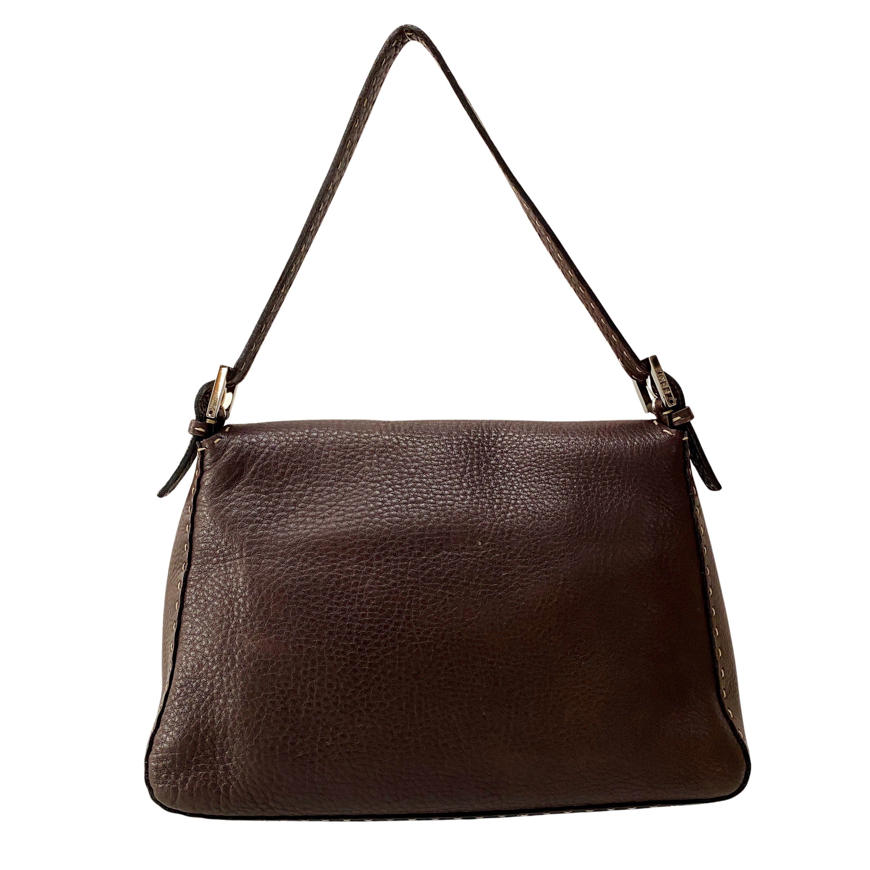 Mamma Baguette Brown Leather Shoulder Bag