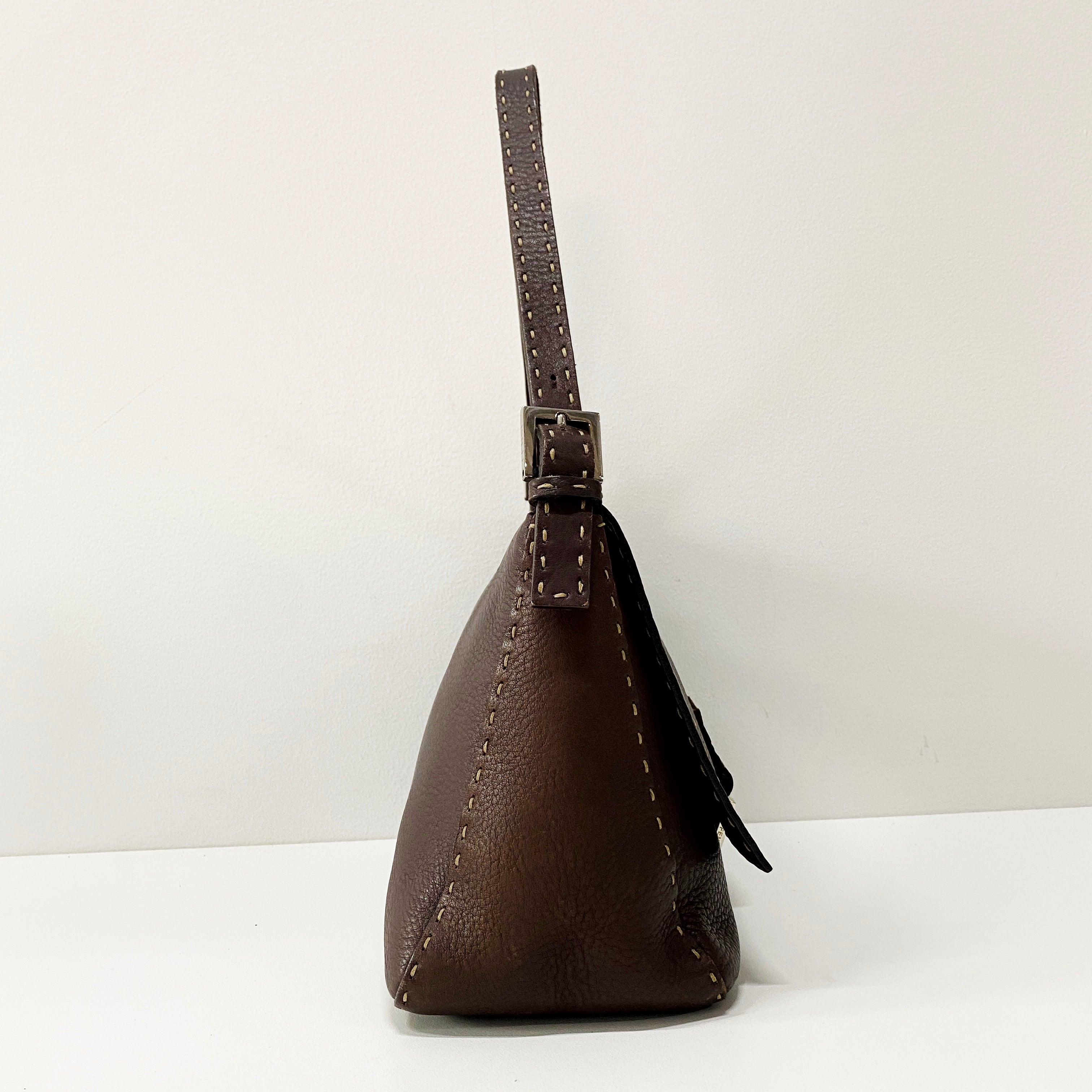 Mamma Baguette Brown Leather Shoulder Bag