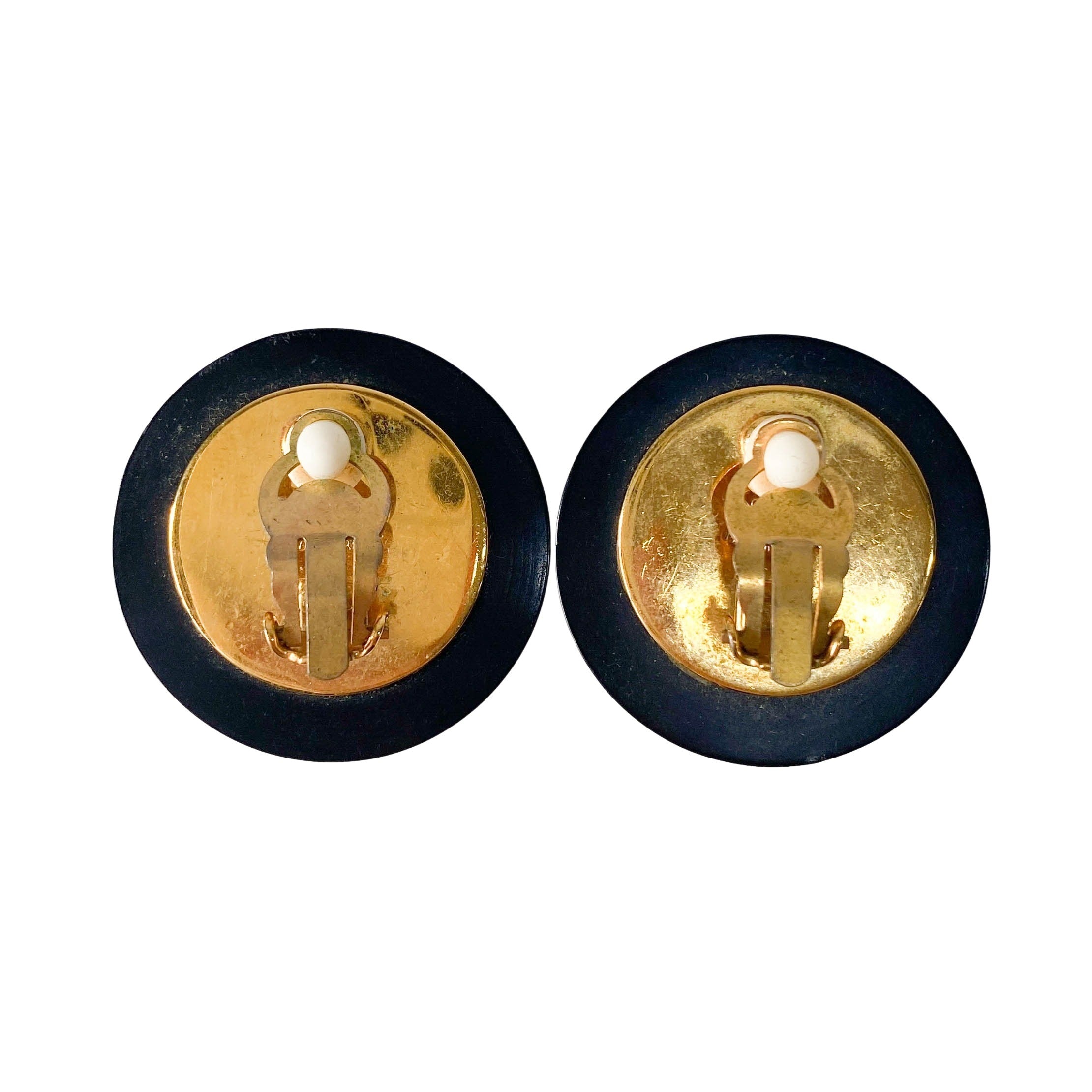 CC Logo Black & Gold Earrings