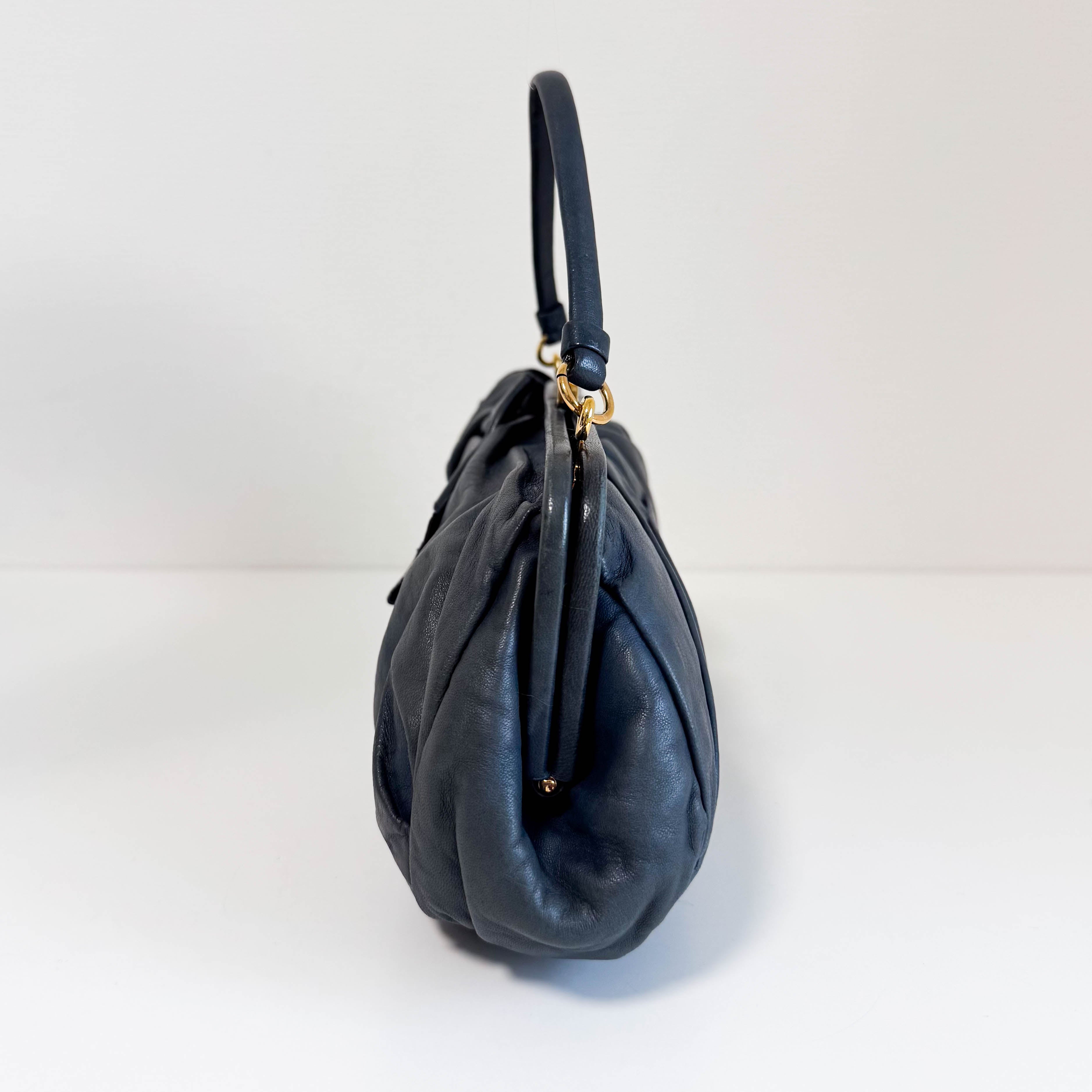Archive Navy Leather Hobo Shoulder Bag