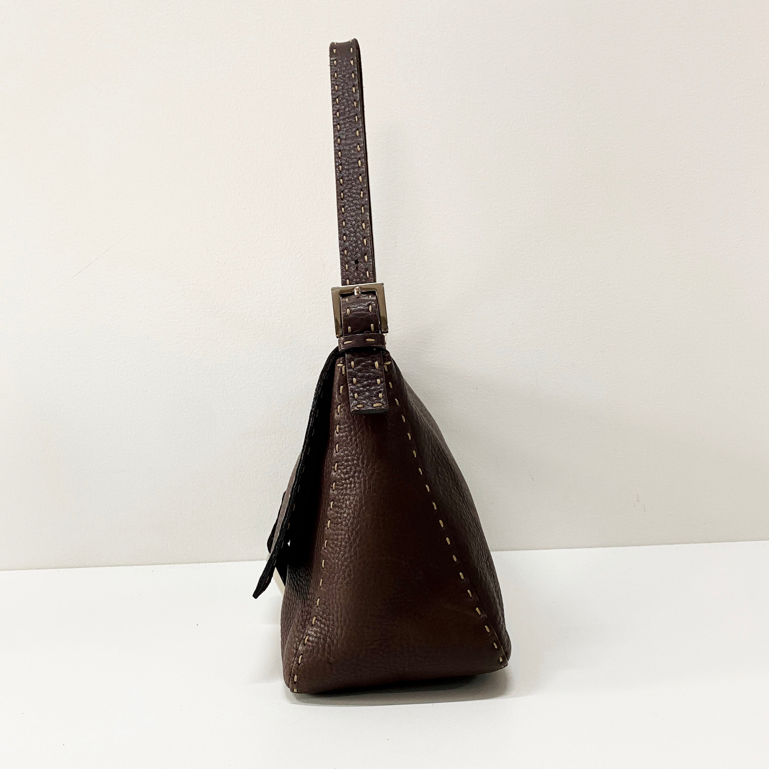 Mamma Baguette Brown Leather Shoulder Bag