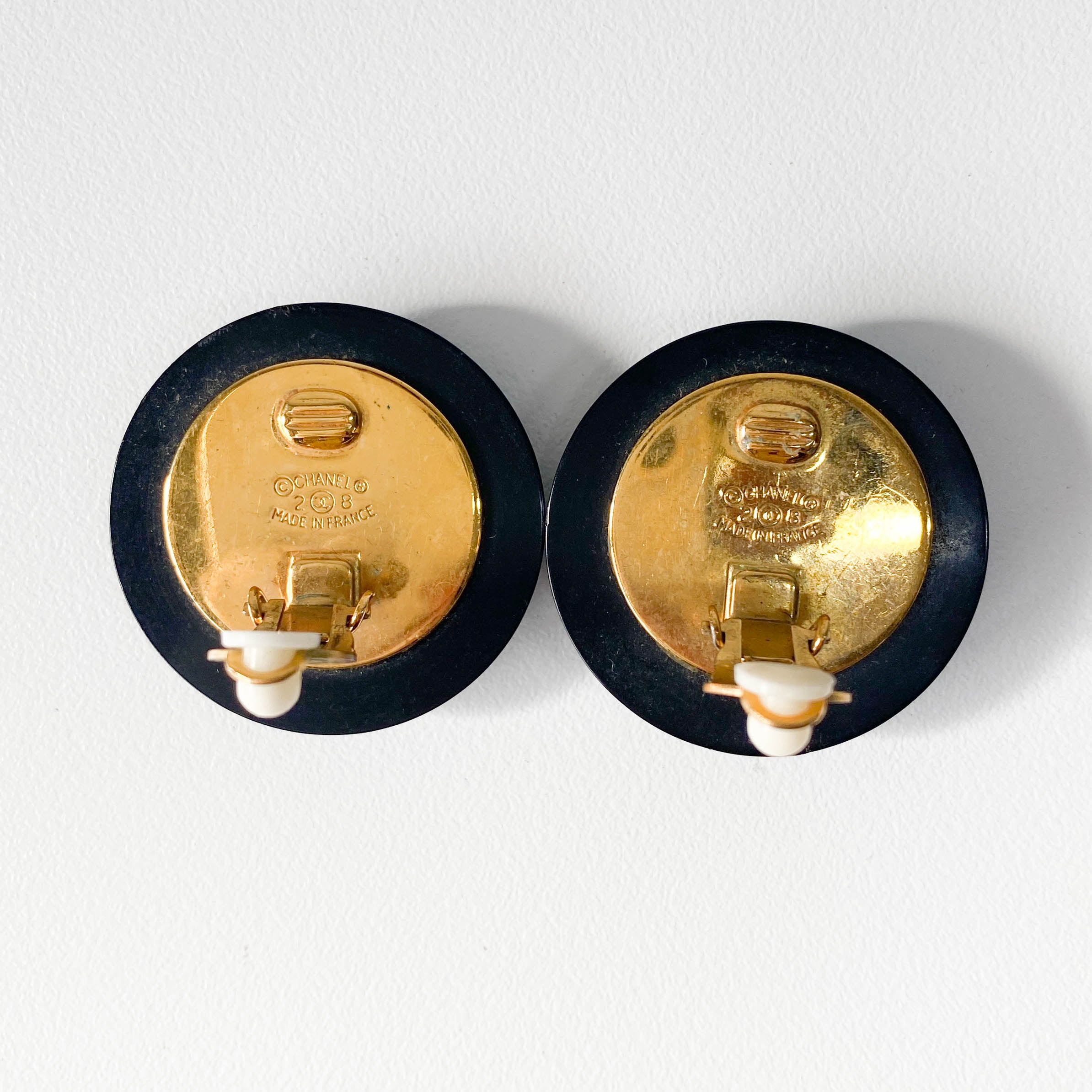 CC Logo Black & Gold Earrings