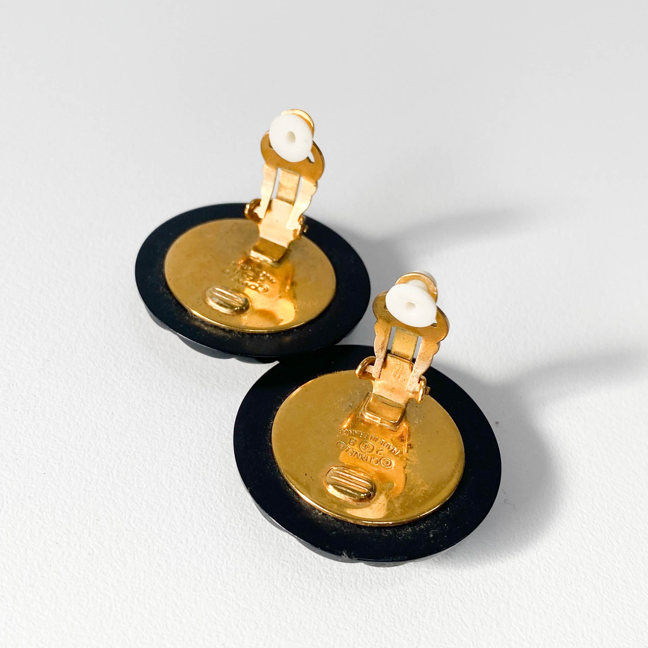 CC Logo Black & Gold Earrings