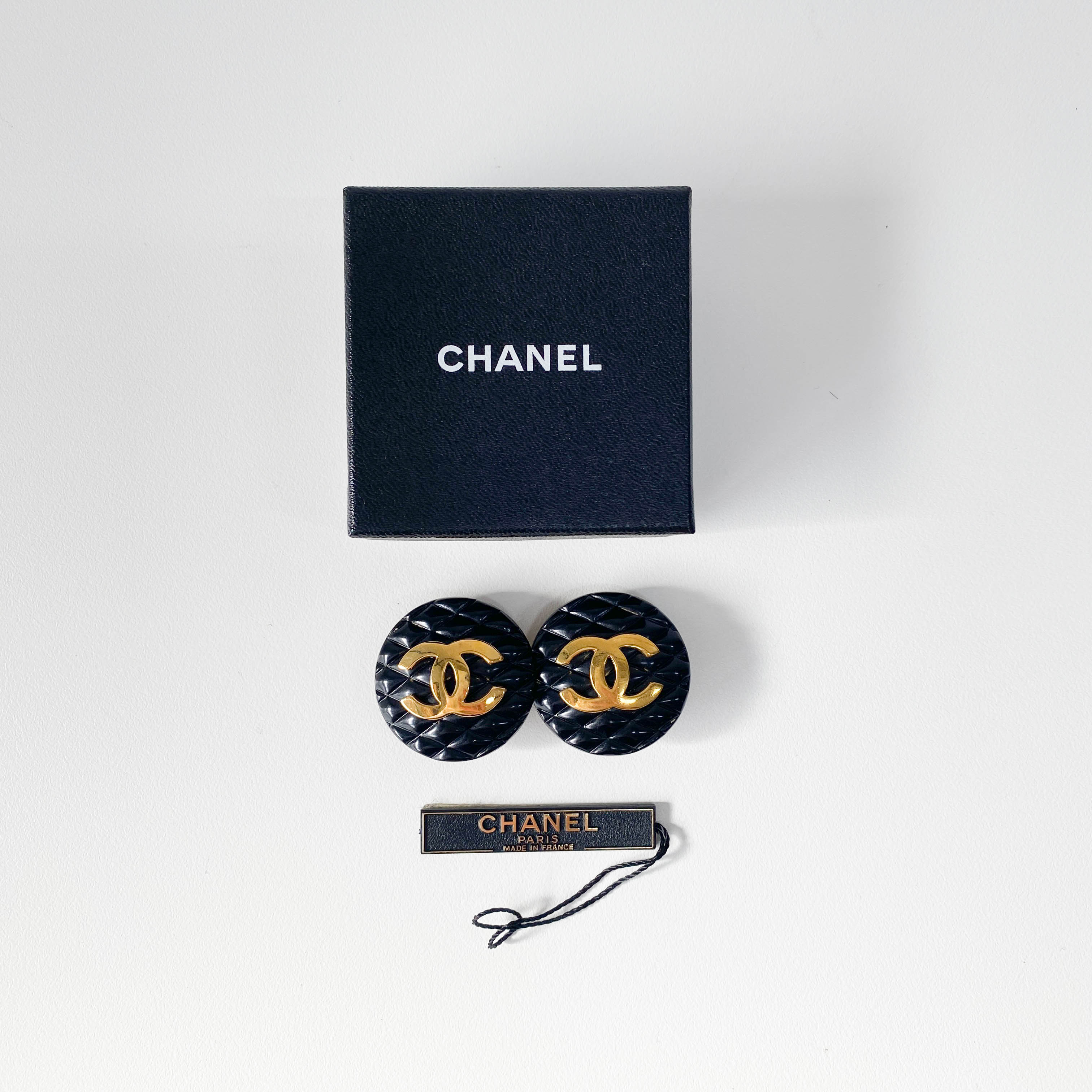CC Logo Black & Gold Earrings