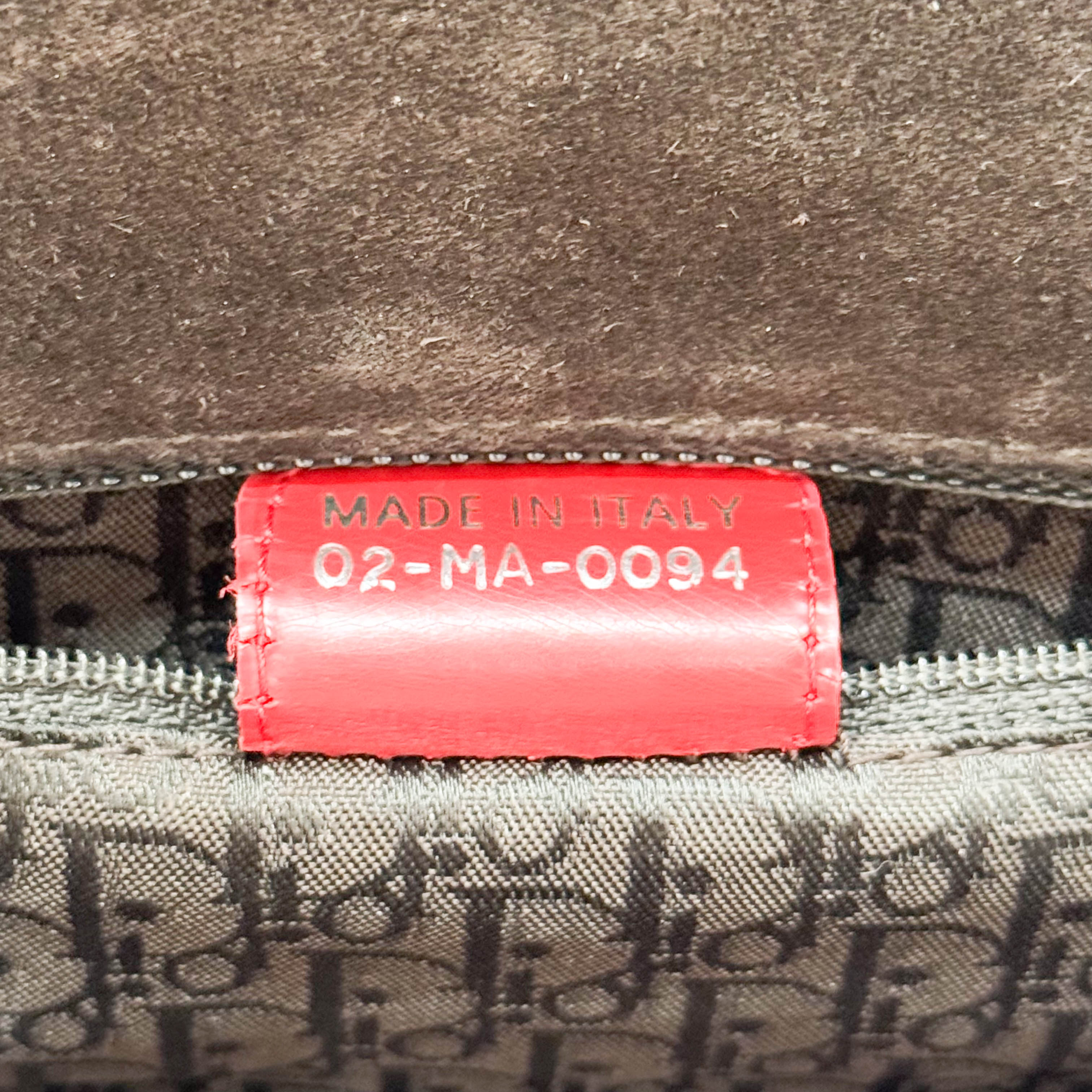 Leopard Print Pony Hair Red Laser Cut Details Bag