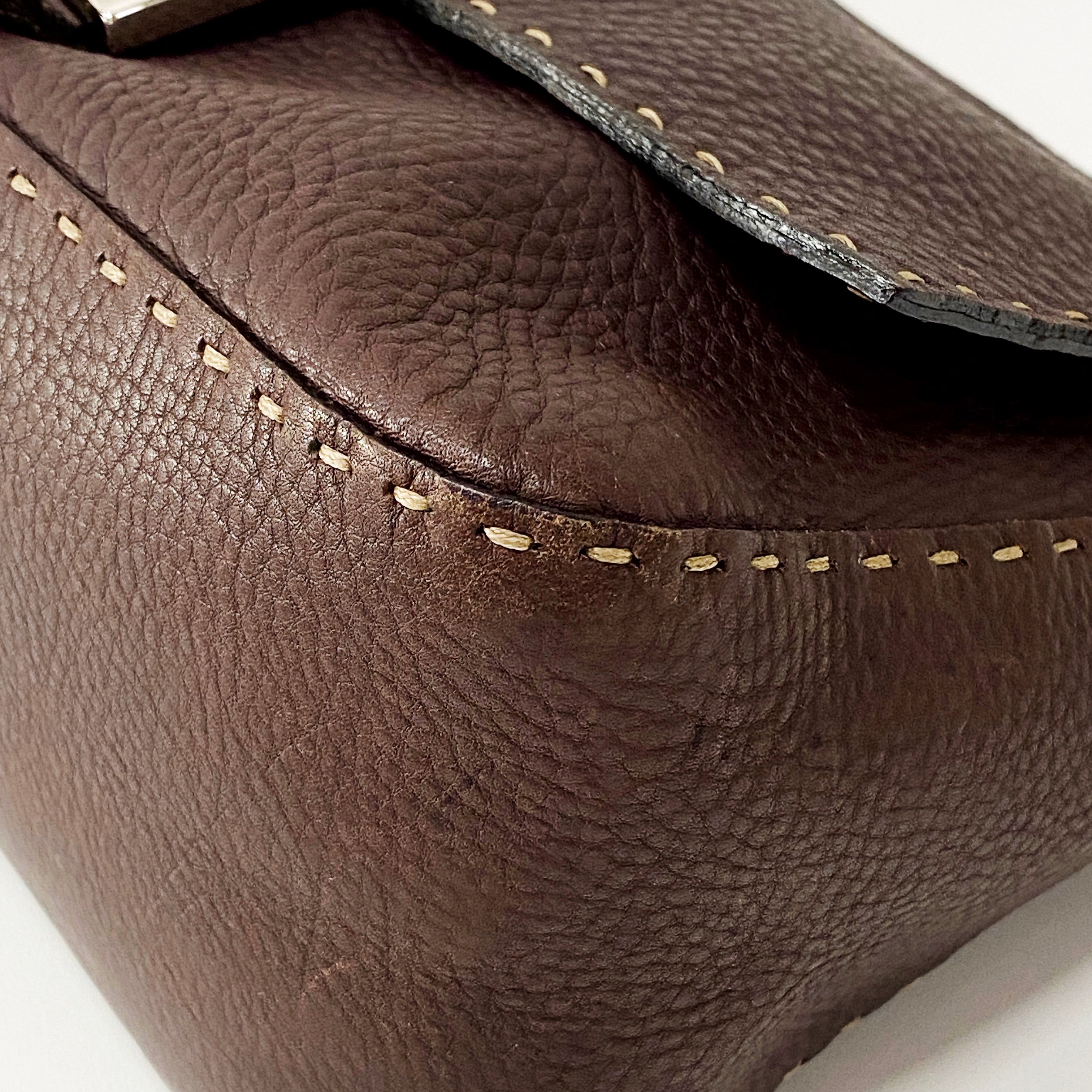 Mamma Baguette Brown Leather Shoulder Bag