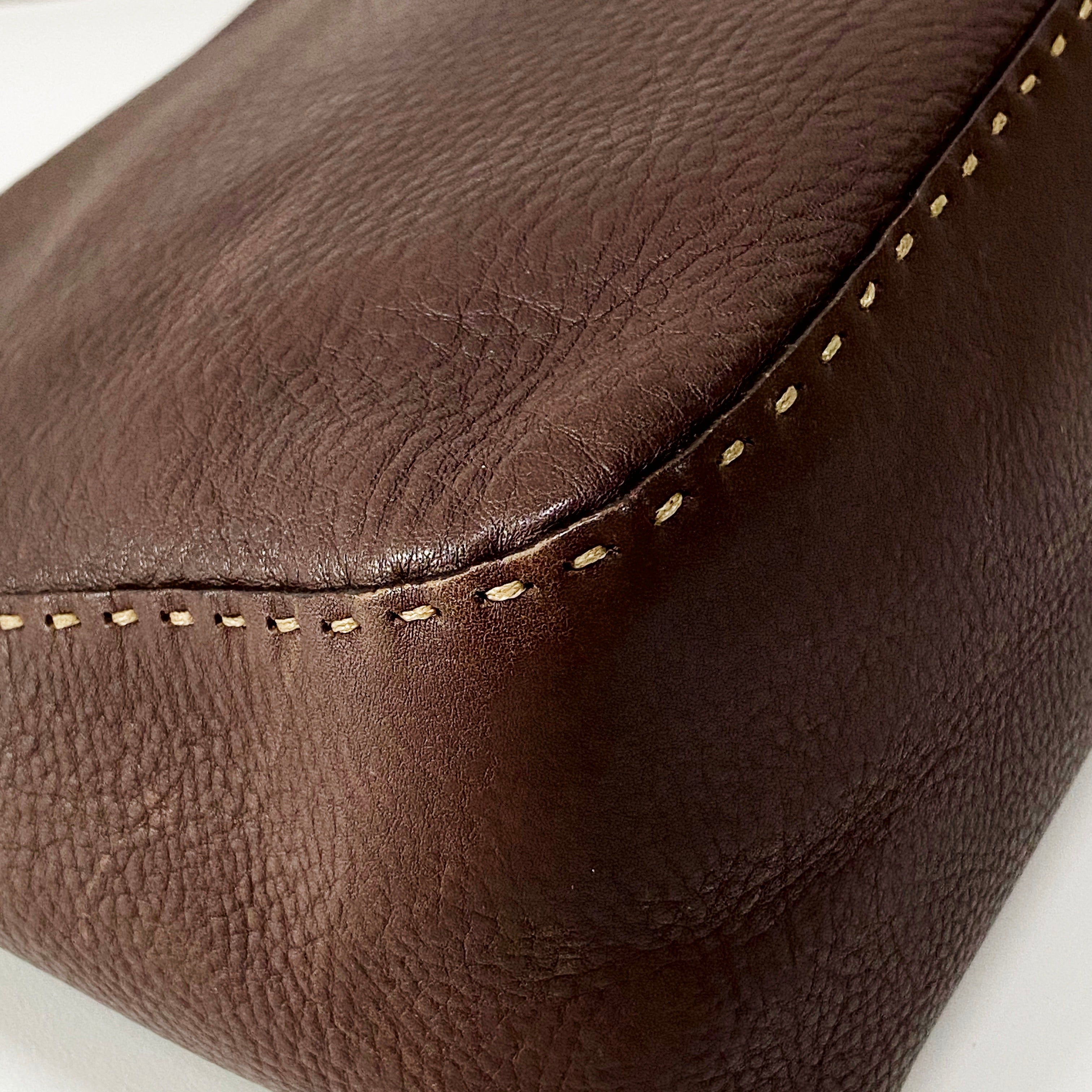Mamma Baguette Brown Leather Shoulder Bag