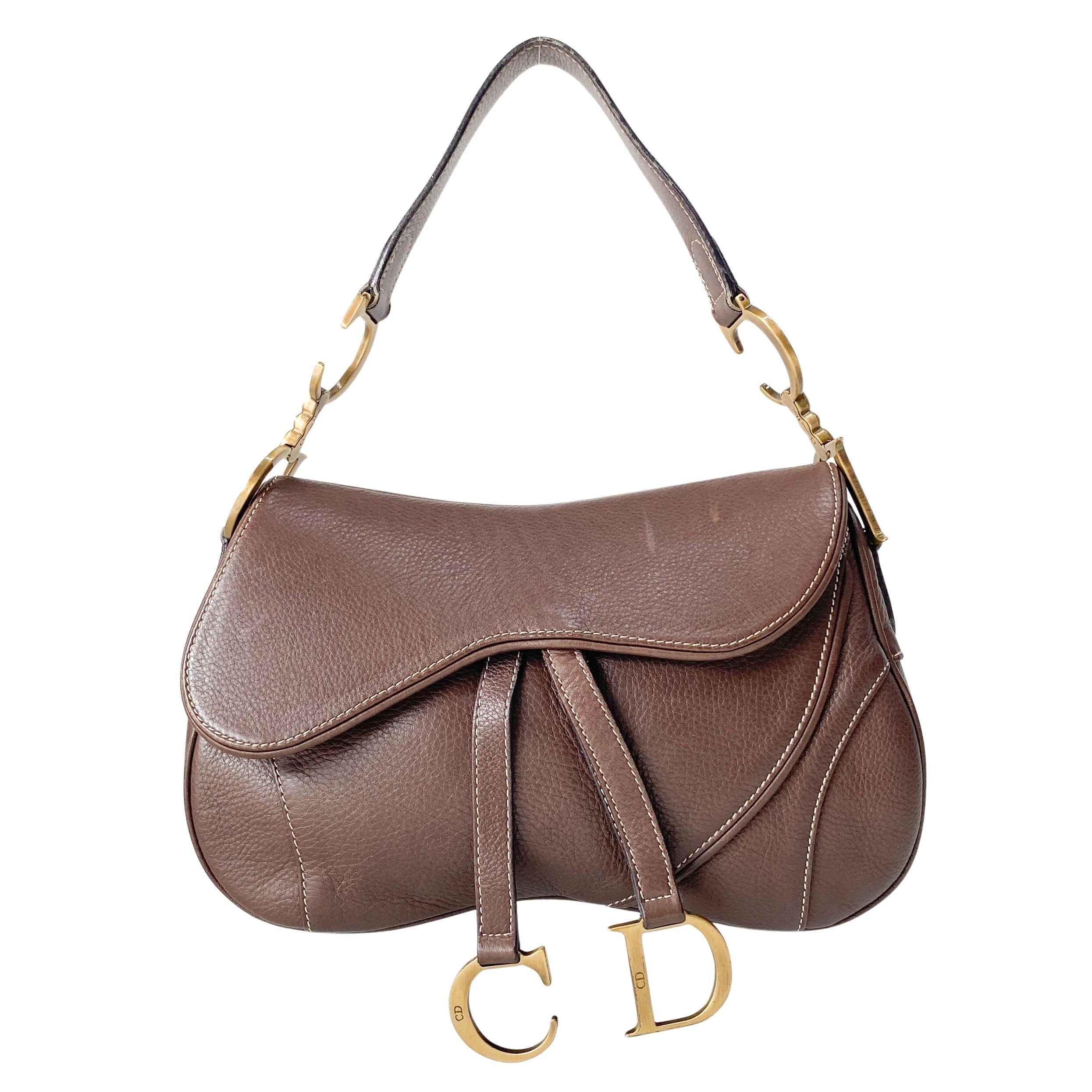Double Saddle Brown Bag