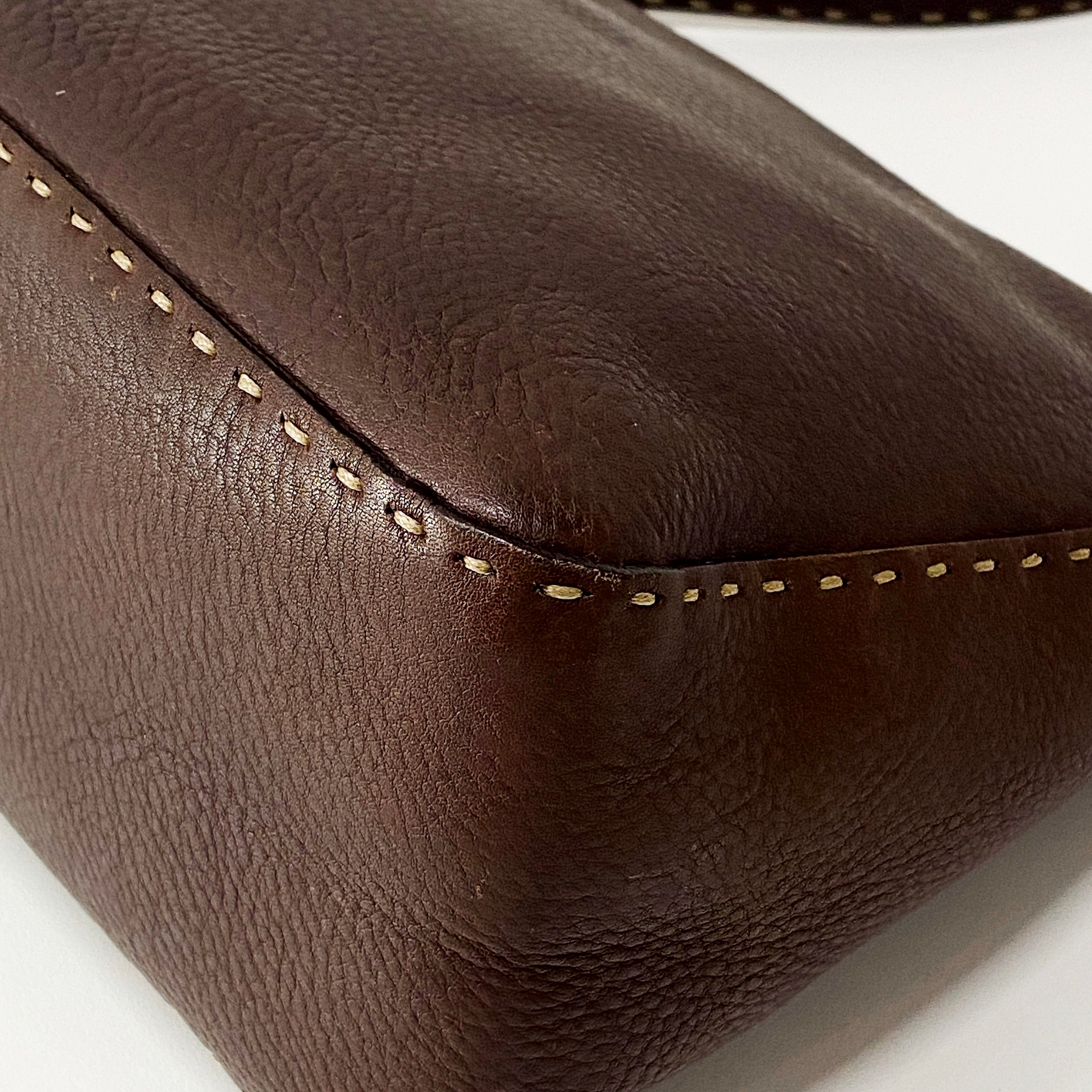 Mamma Baguette Brown Leather Shoulder Bag