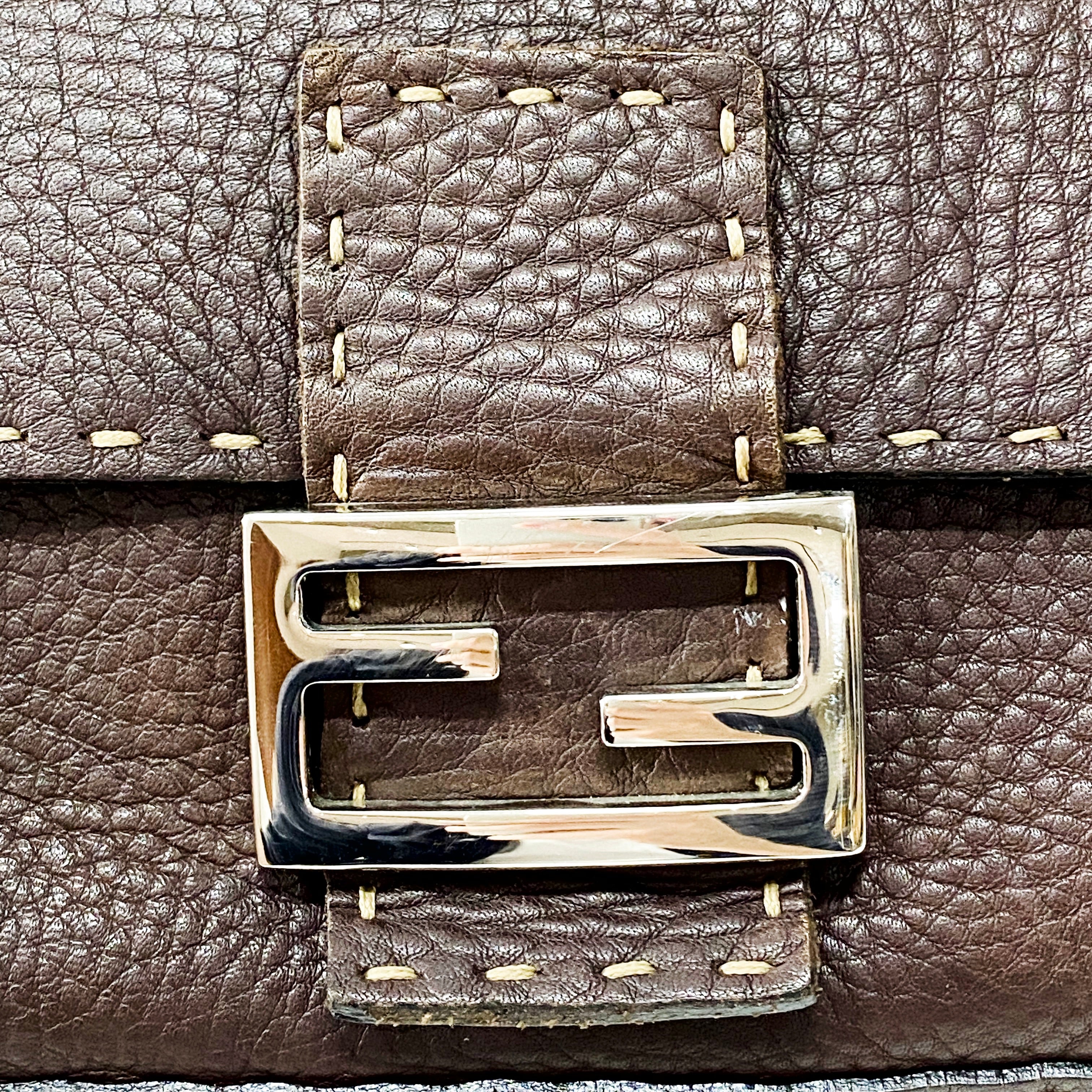 Mamma Baguette Brown Leather Shoulder Bag