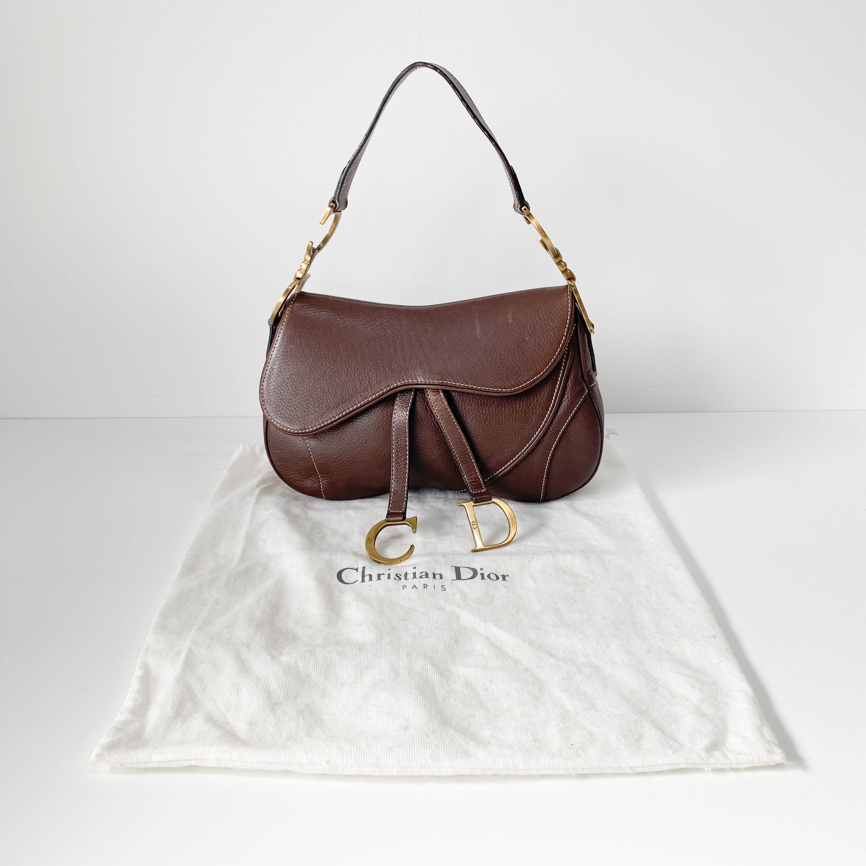 Double Saddle Brown Bag