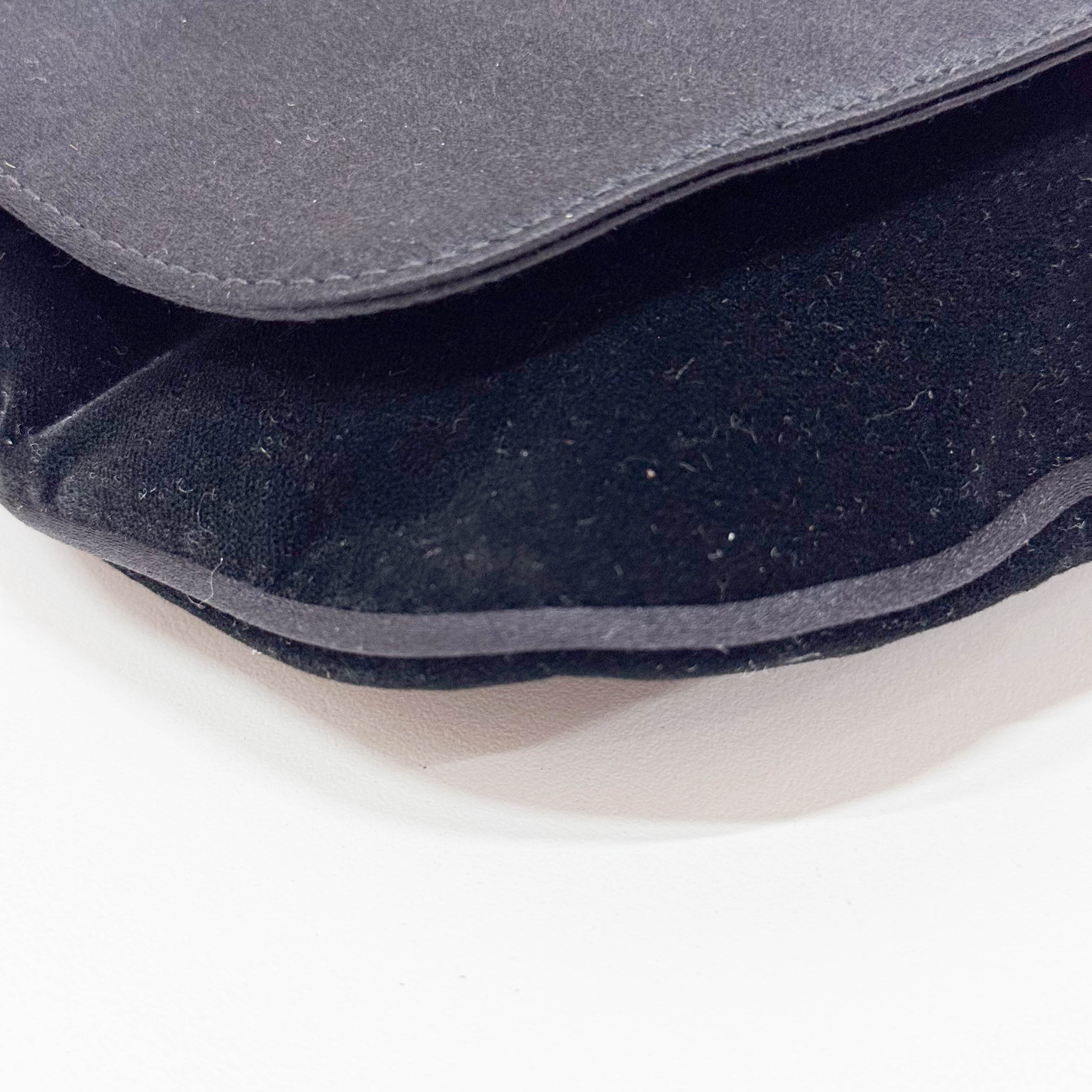 Horsebit Bijoux in Black Satin and Velvet Bag